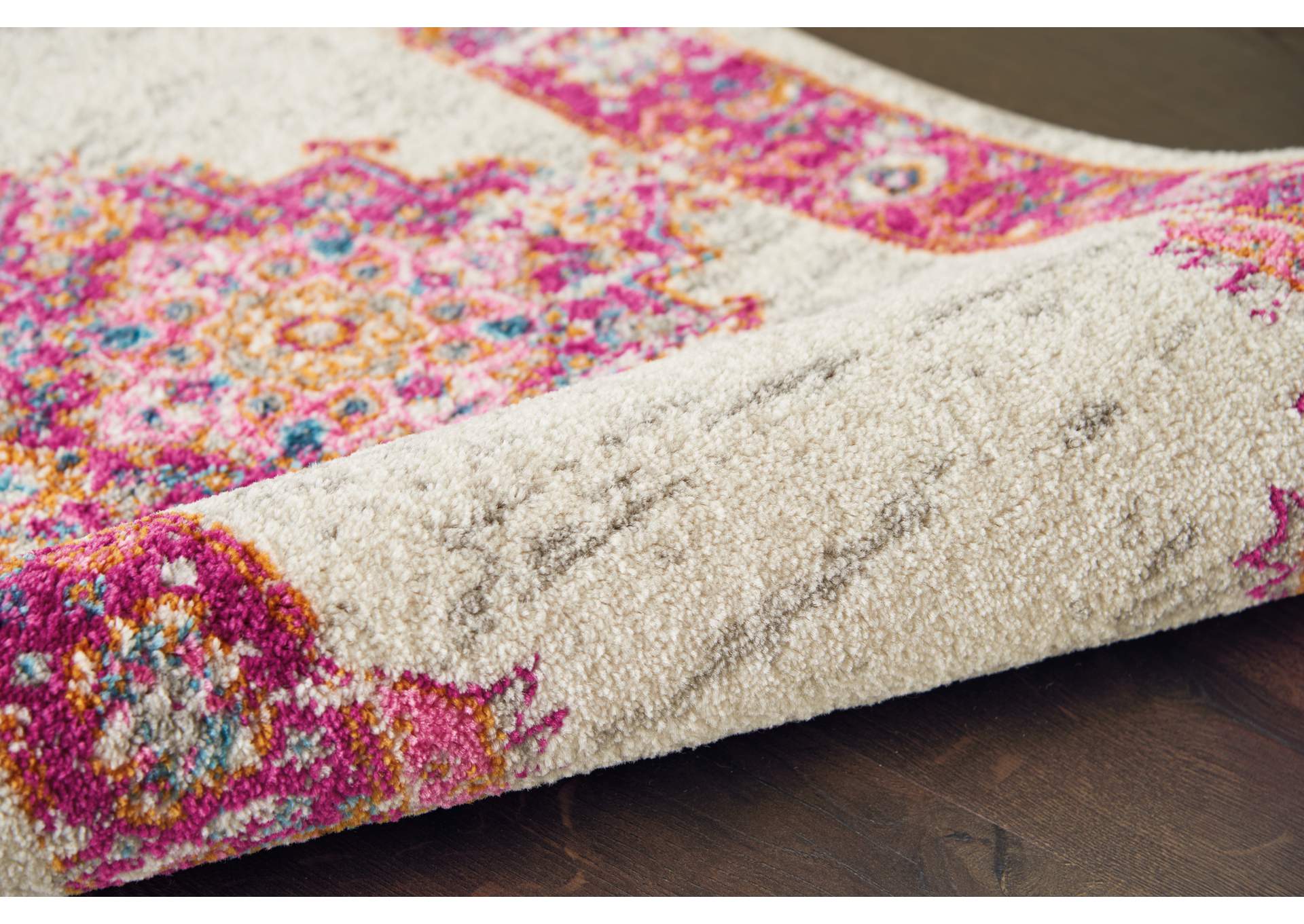 Nourison Passion PSN03 Pink and White 9'x12' Oversized Rug,Nourison