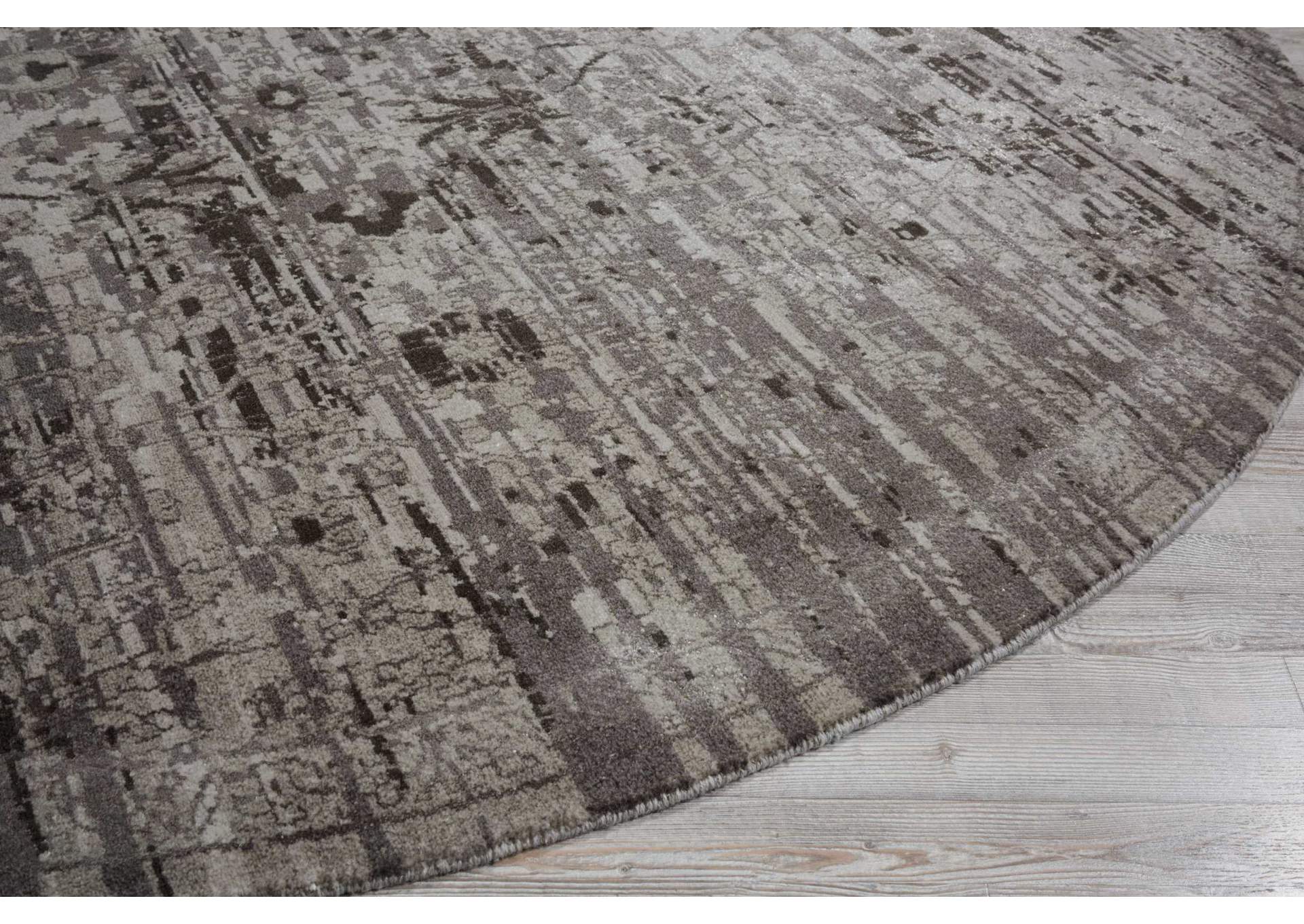Nourison Twilight TWI01 Grey 8' Round Large Rug,Nourison
