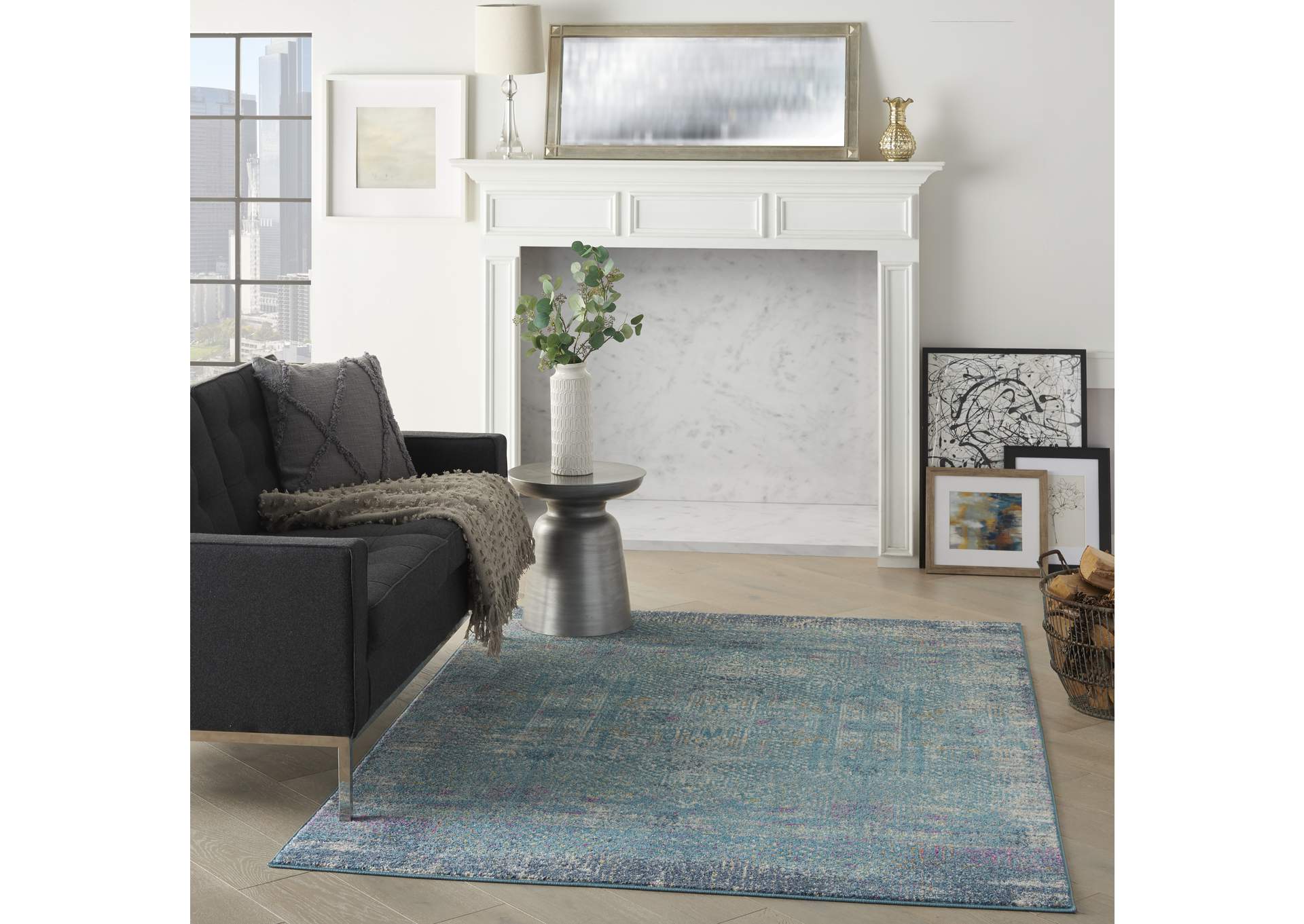 Nourison Passion 4'x6' Blue Area Rug,Nourison