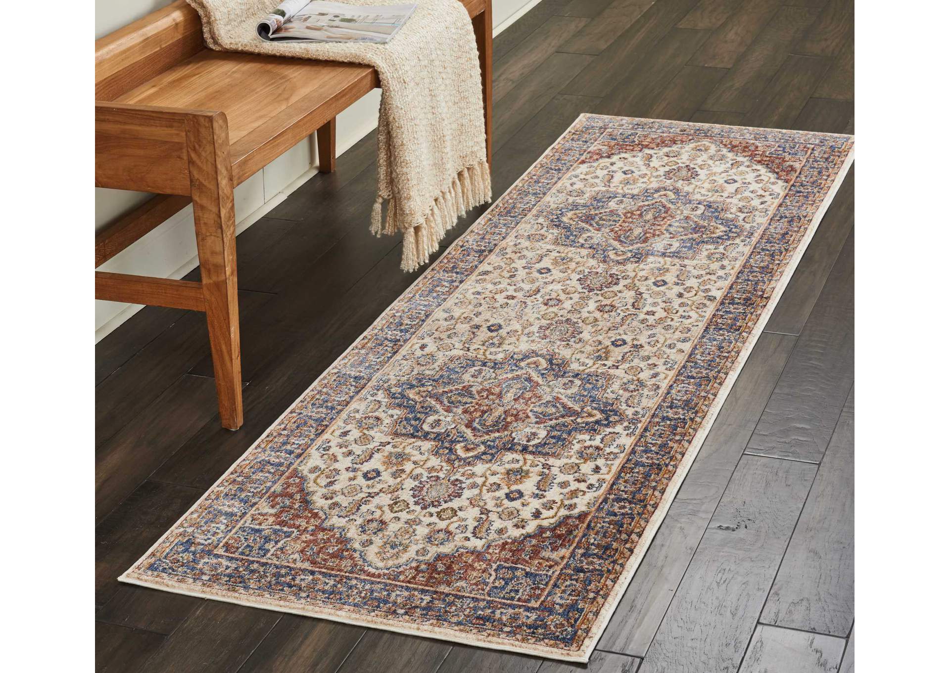 Nourison Lagos LAG01 Multicolor 8' Runner Low-pile Hallway Rug,Nourison