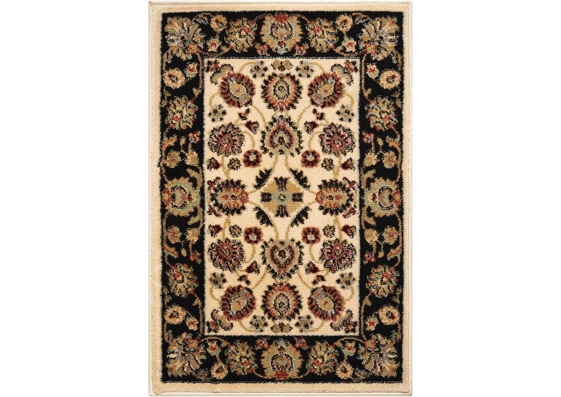 Nourison Delano 2'x3' White and Black Area Rug,Nourison