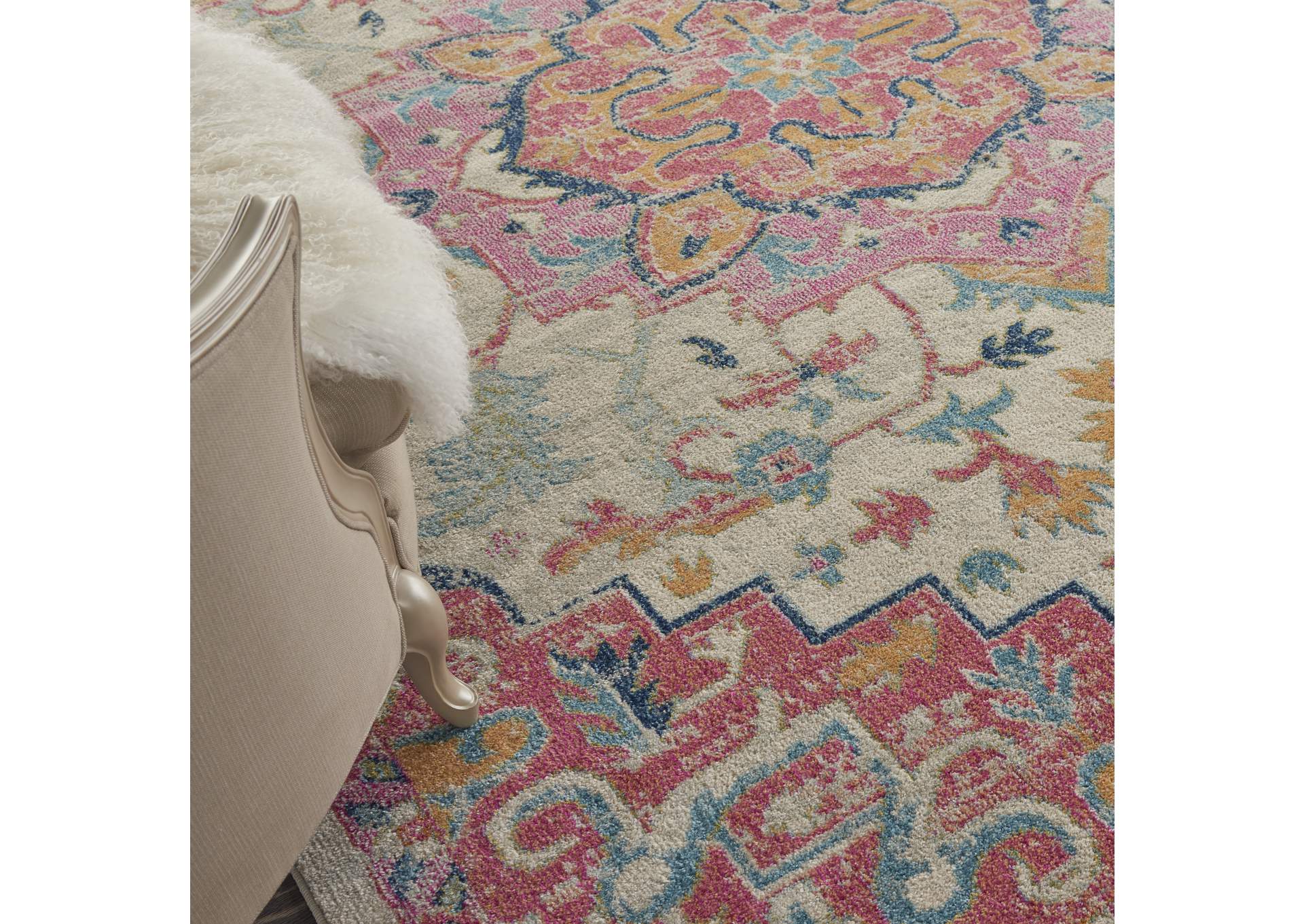 Nourison Passion 8' x 10' Ivory, Pink Bohemian Area Rug,Nourison