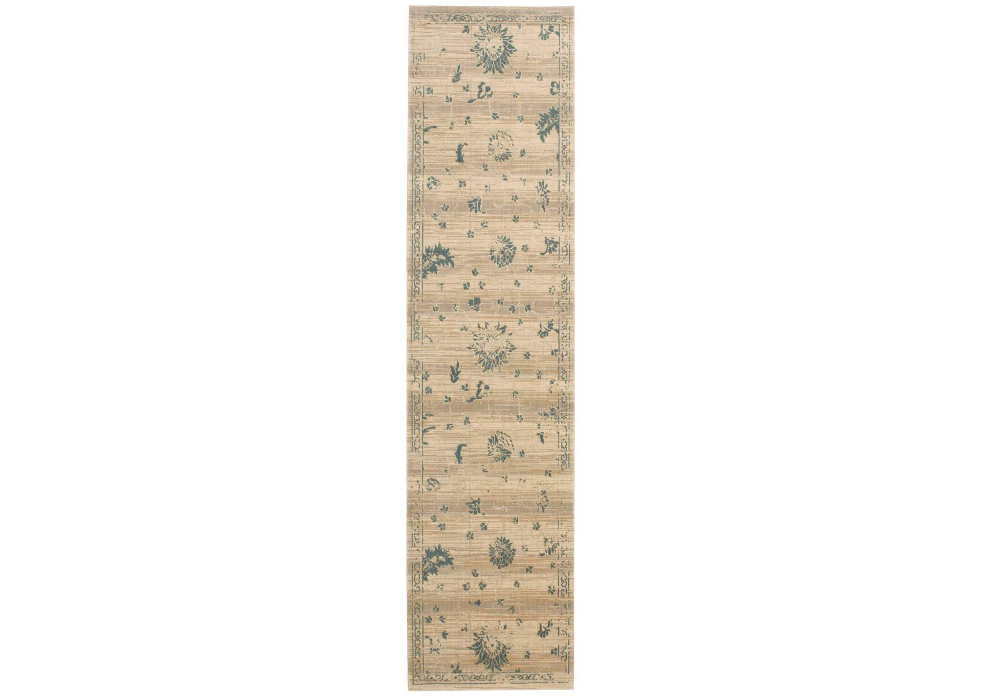 Nourison Silk Elements SKE28 Beige 10' Runner Hallway Rug,Nourison