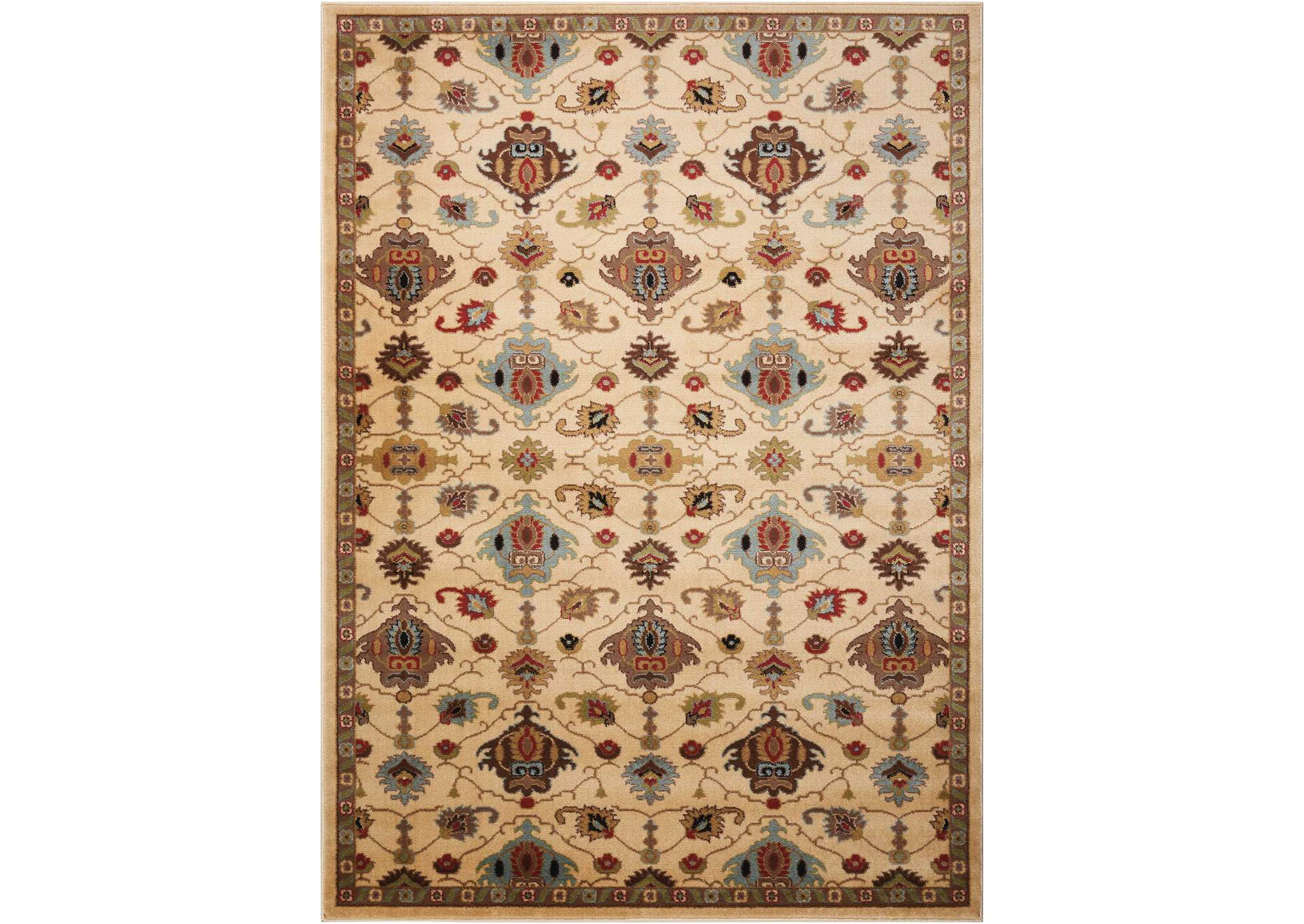 Nourison Delano DEL02 White Multicolor 5'x7' Area Rug,Nourison