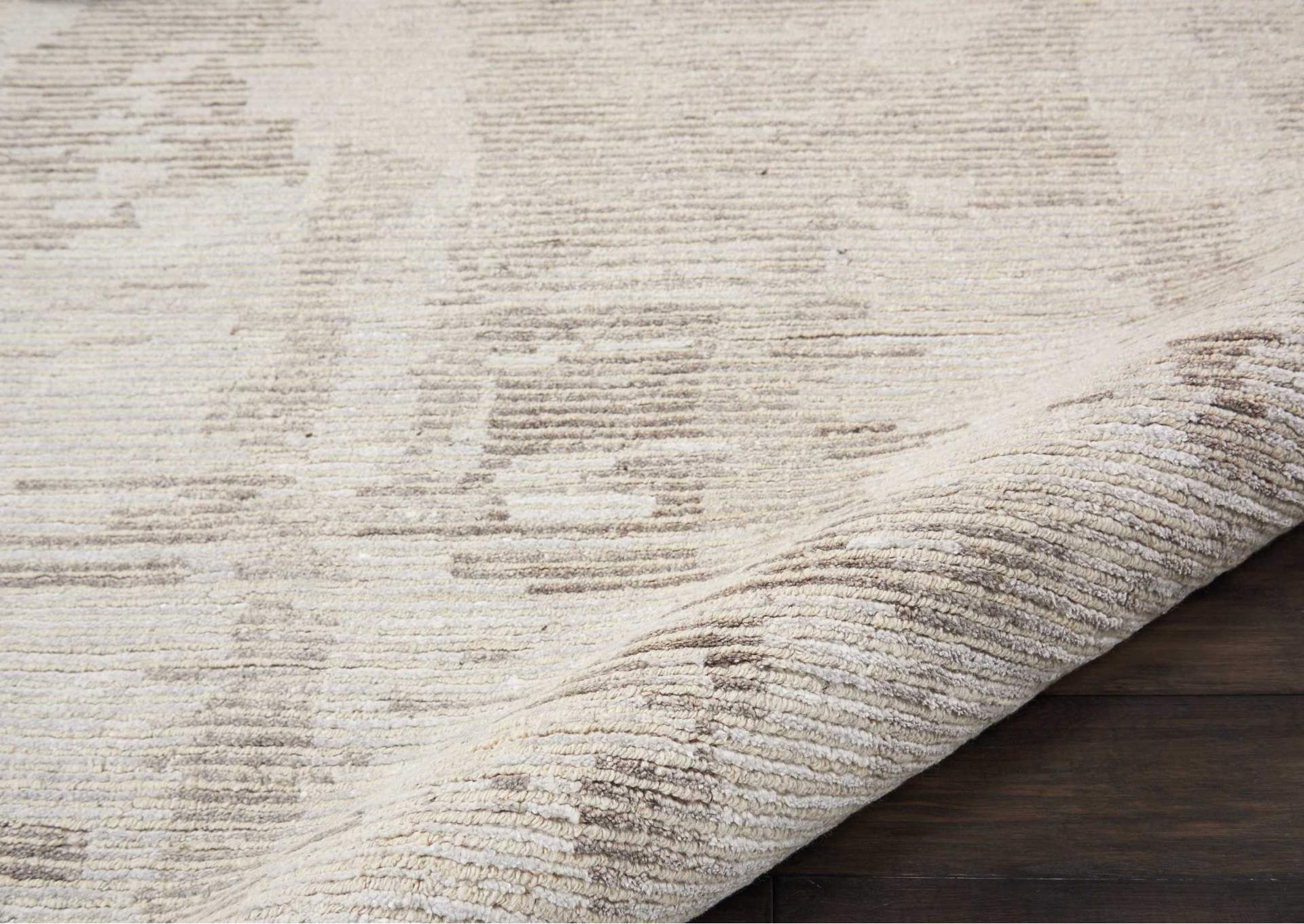 Nourison Ellora ELL01 Grey and White 10'x14' Oversized Handmade Rug,Nourison