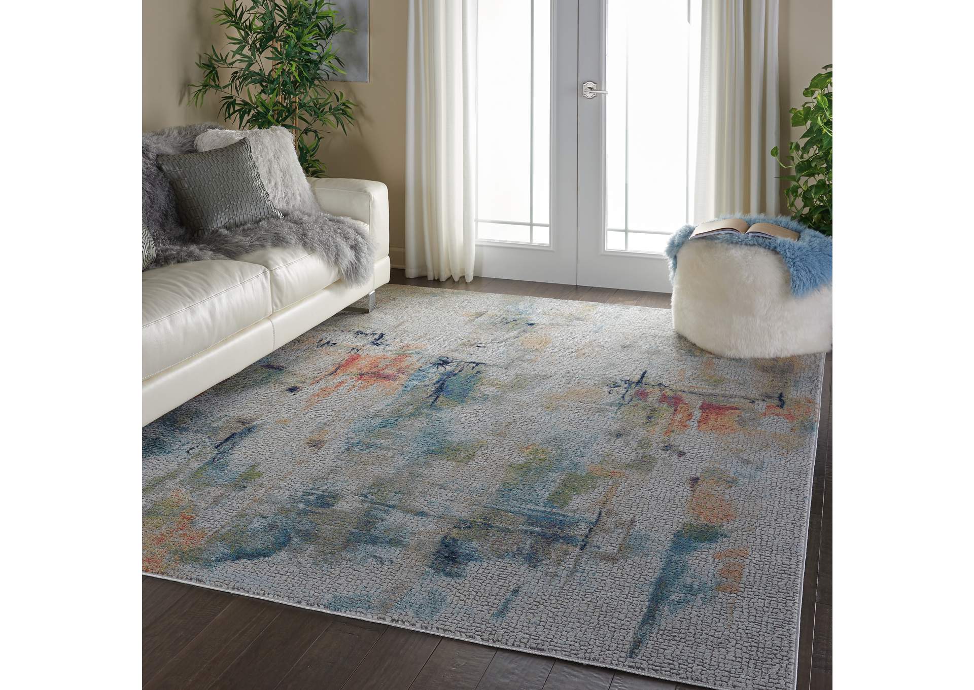 Nourison Ankara Global ANR09 White Multicolor 9'x12' Oversized Textured Rug,Nourison