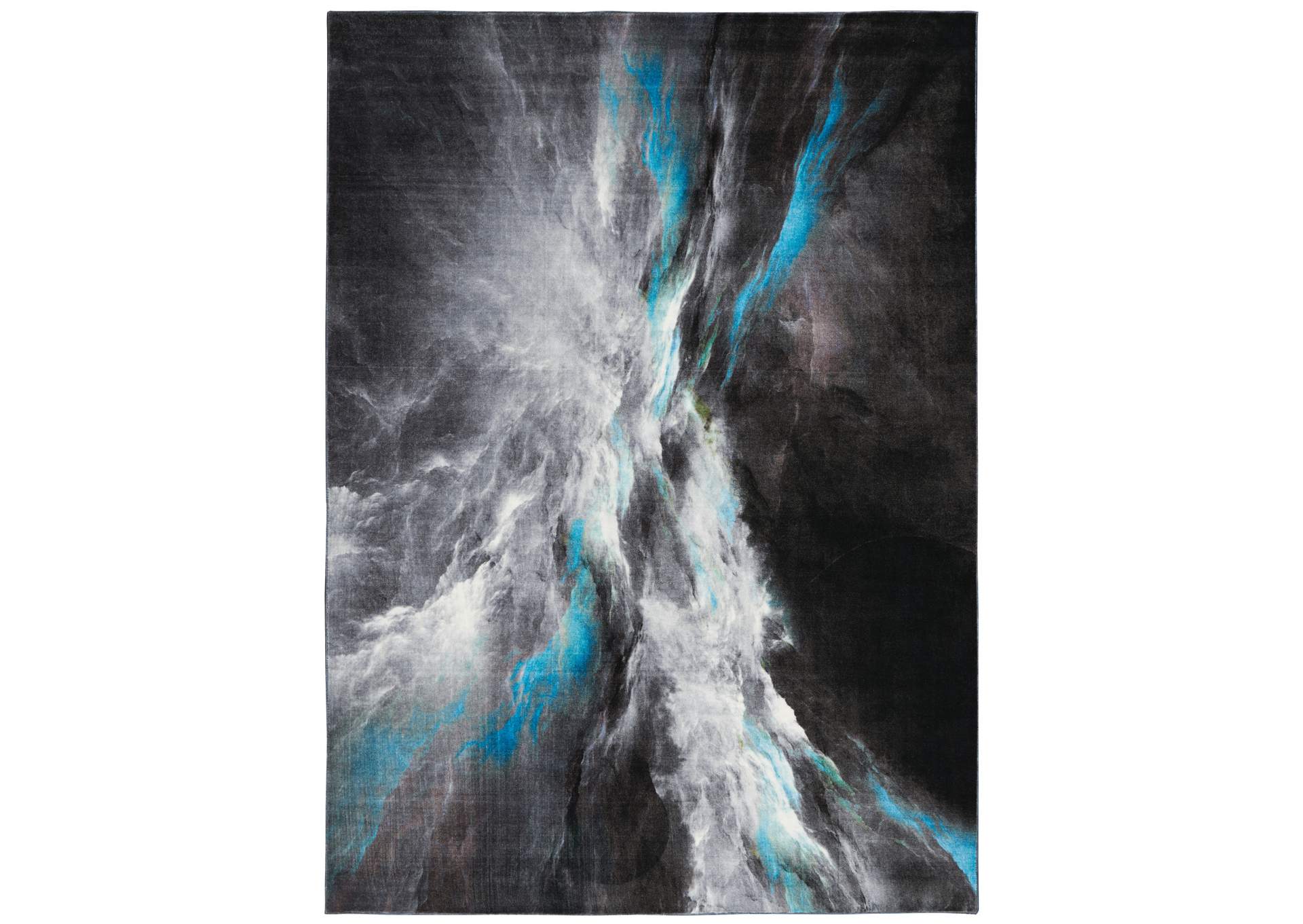 Nourison Le Reve LER06 Charcoal Grey 4'x6' PhotoReal Area Rug,Nourison