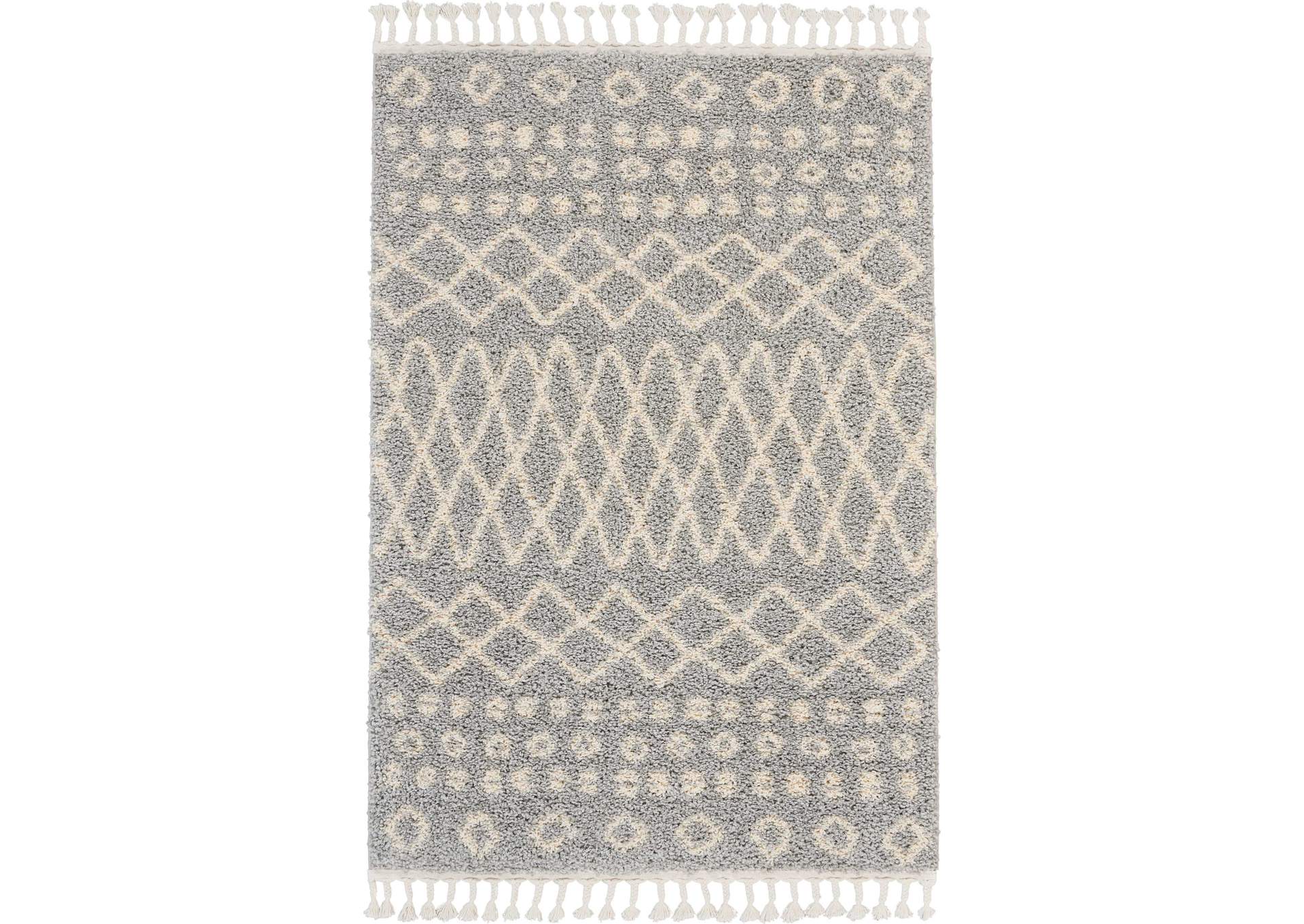 Nourison Moroccan Shag MRS02 Jute 4'x7' Plush Area Rug,Nourison
