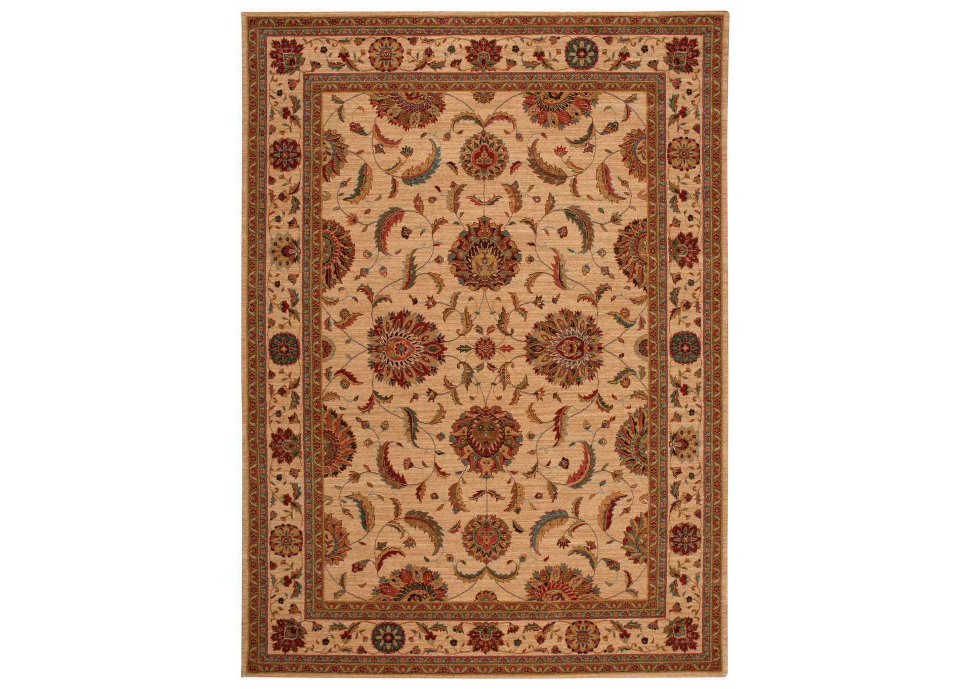 Nourison Living Treasures LI04 Beige and Red 8'x11' Rug,Nourison