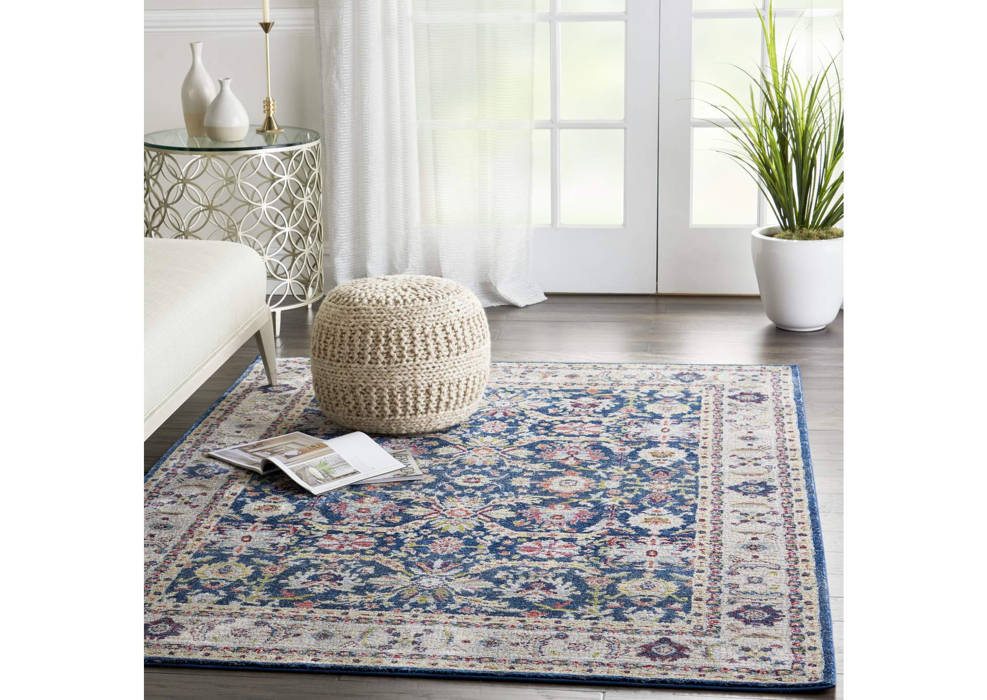 Nourison Ankara Global ANR13 Navy Blue Multicolor 4'x6' Persian Area Rug,Nourison