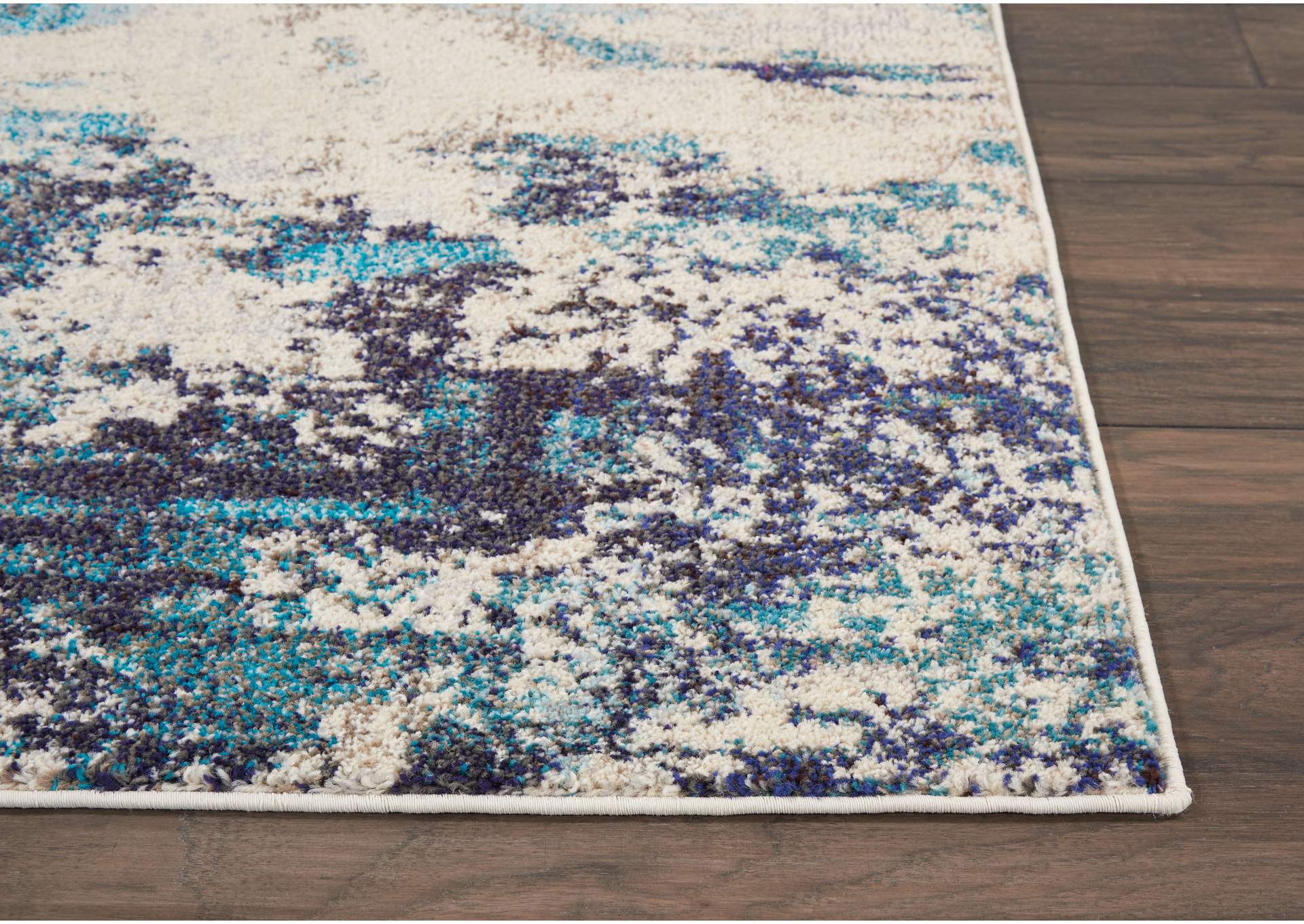 Nourison Celestial CES02 Blue and White 5'x7' Beach Area Rug,Nourison