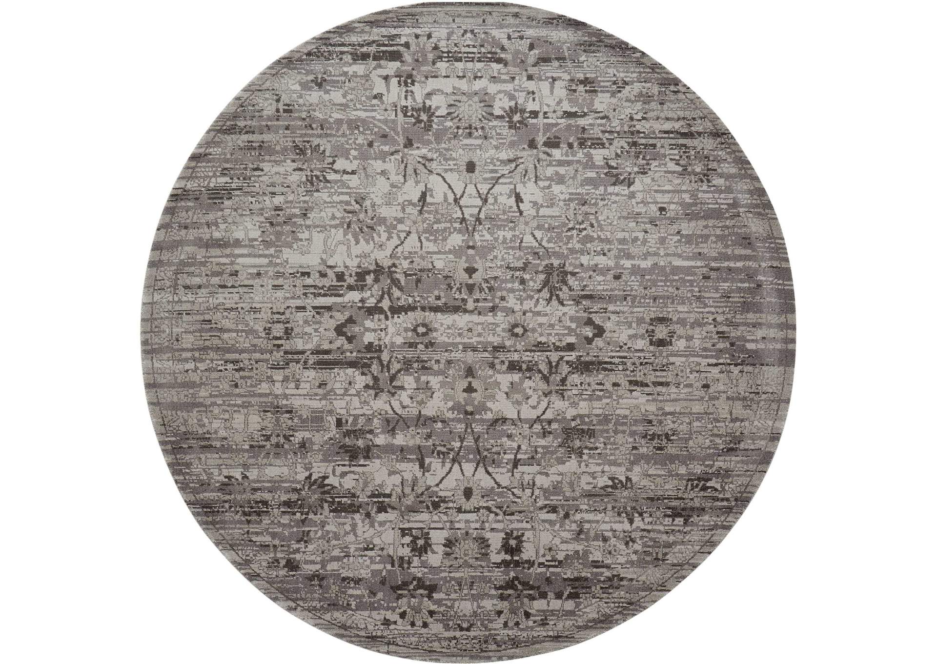 Nourison Twilight TWI01 Grey 8' Round Large Rug,Nourison