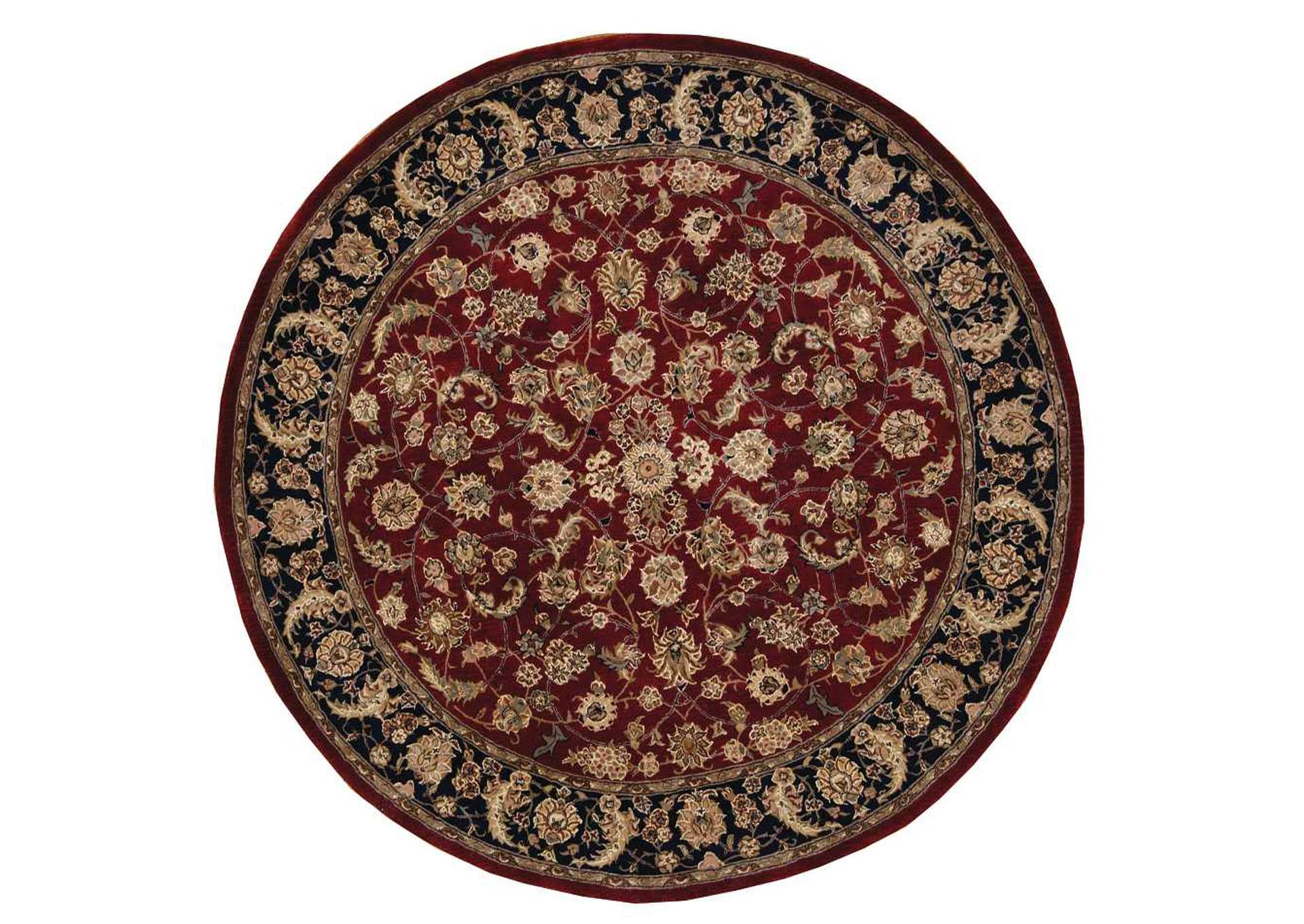 Nourison 2000 2002 Dark Red Multicolor 6' Round Area Rug,Nourison