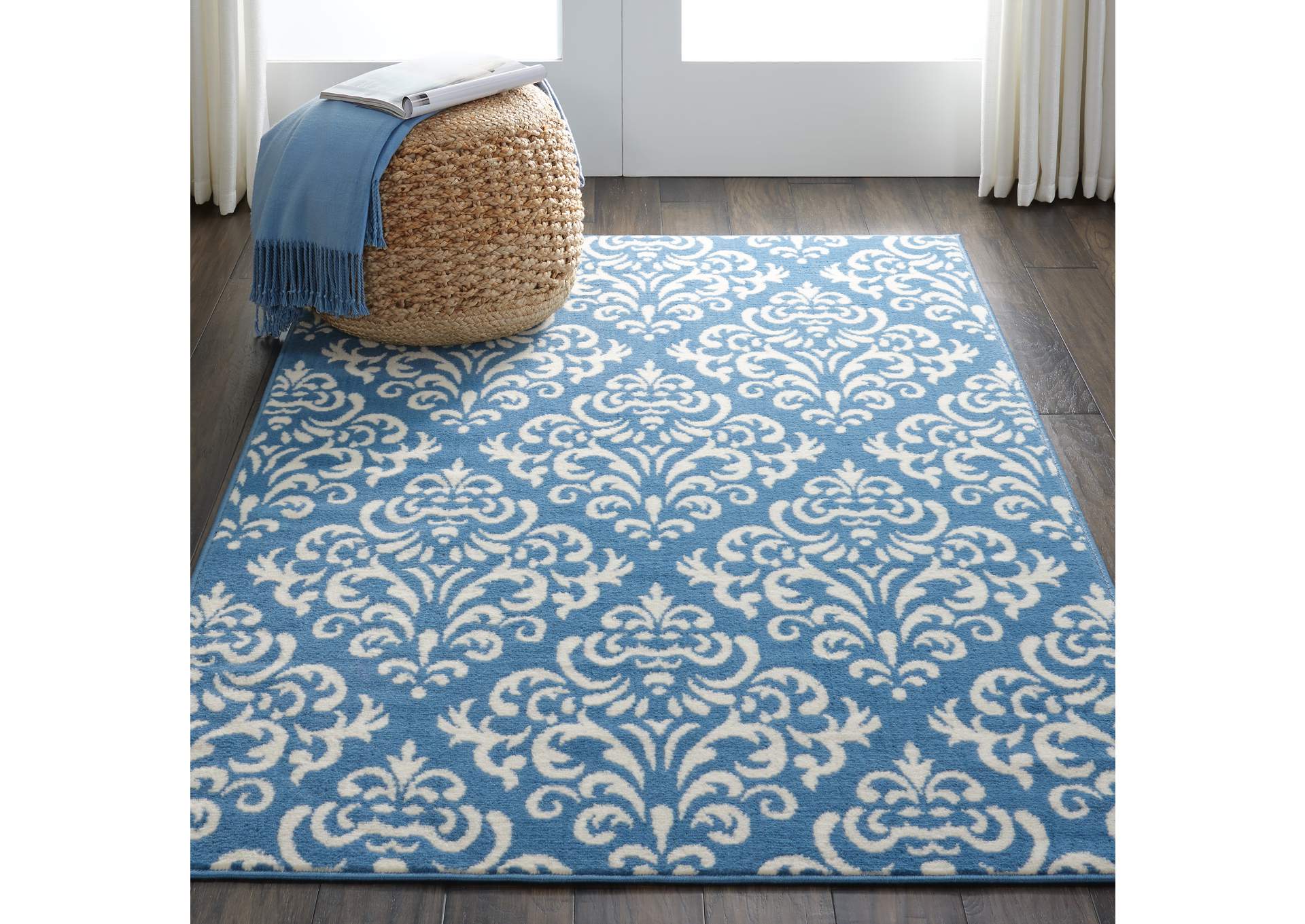 Nourison Grafix GRF06 Blue 4'x6' Area Rug,Nourison