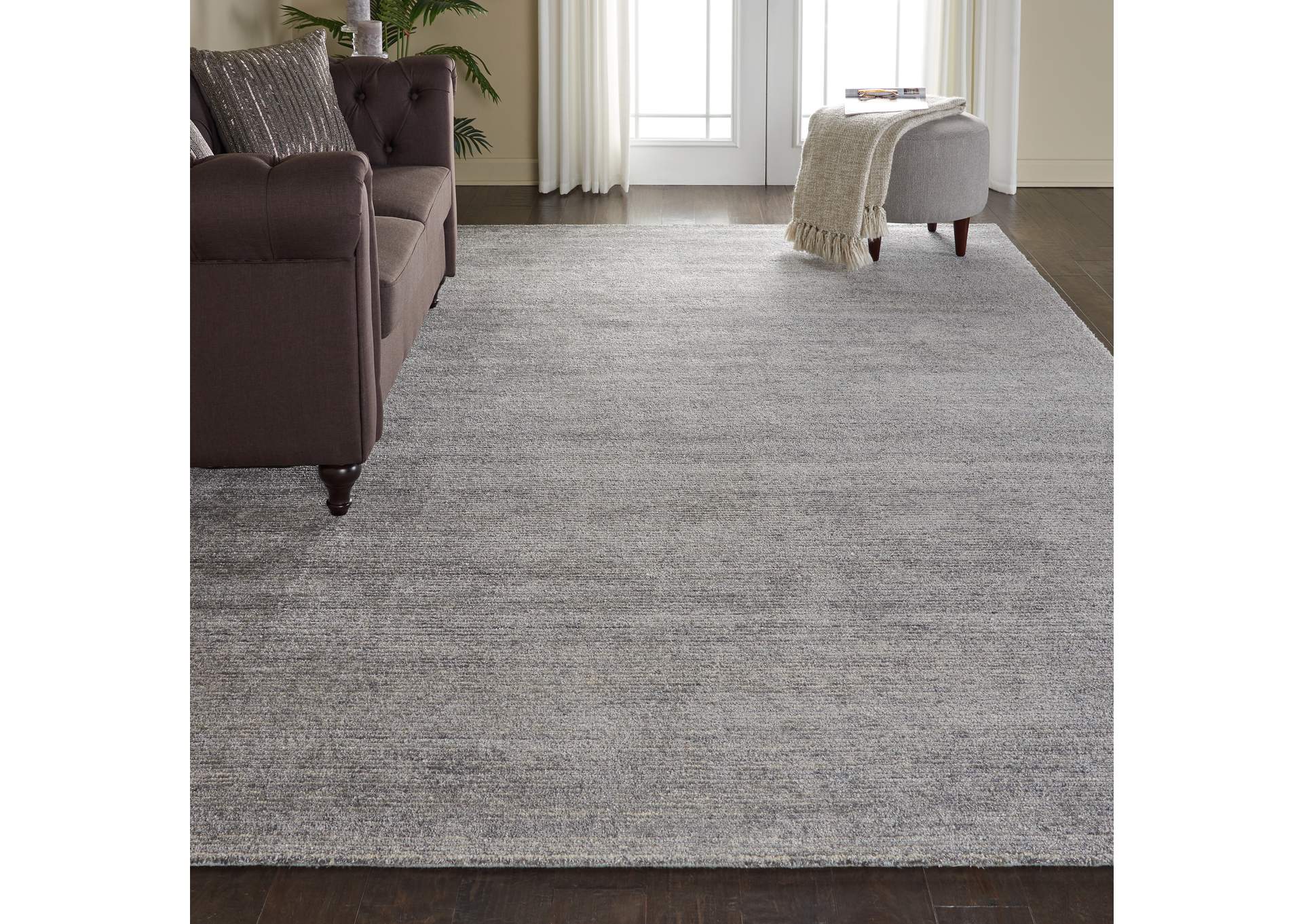 Nourison Weston WES01 Grey 8'x11' Oversized Textured Rug,Nourison