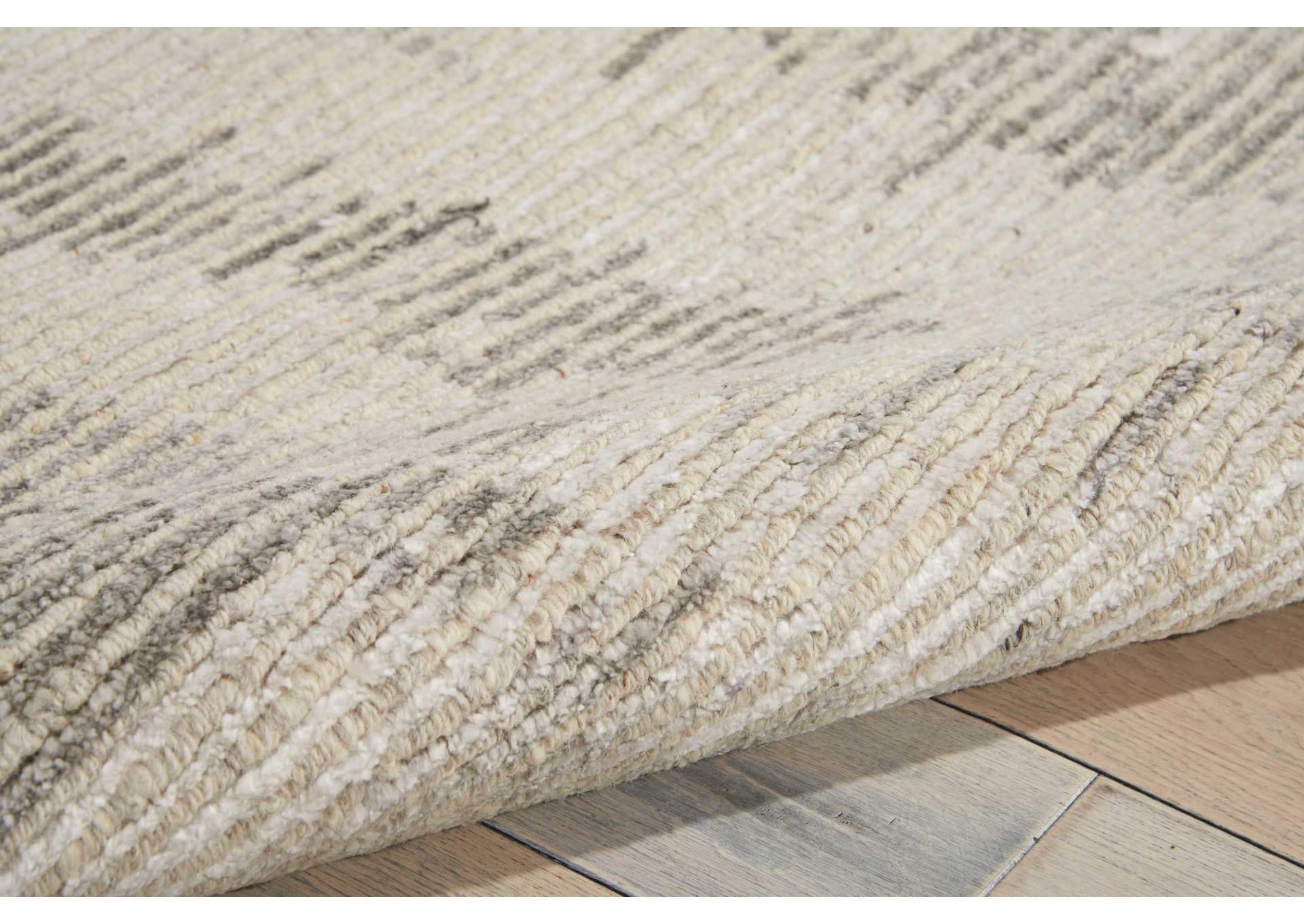 Nourison Ellora ELL01 Grey and White 8'x10' Large Handmade Rug,Nourison