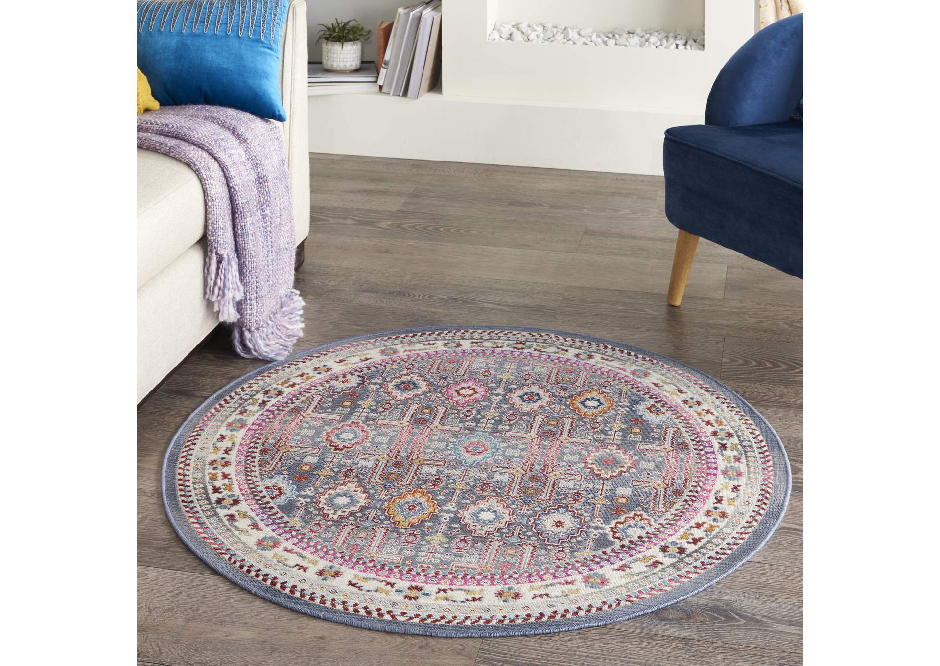 Nourison Vintage Kashan 4' Round Area Rug,Nourison