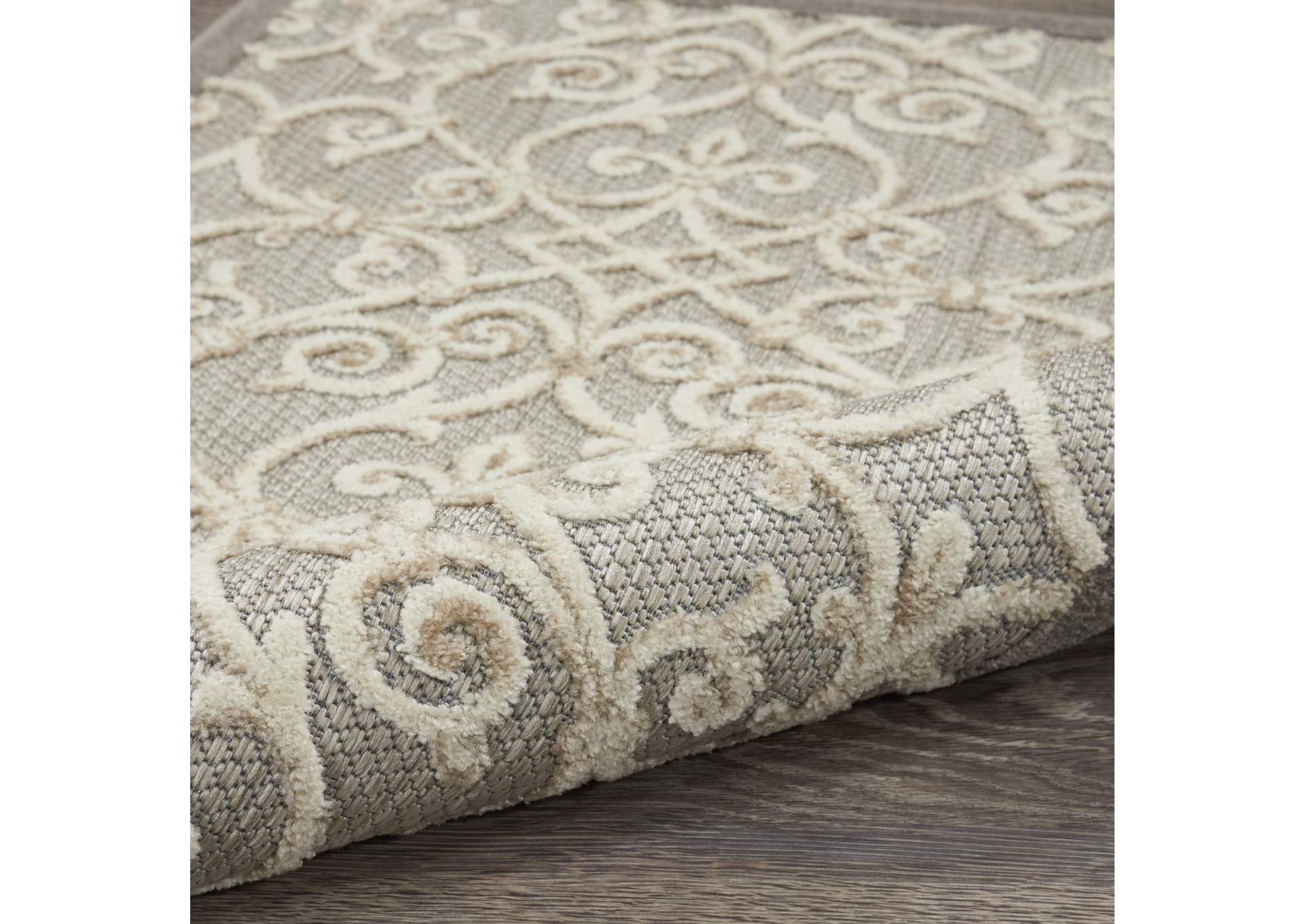 Nourison Aloha 4'x6' Grey Patio Area Rug,Nourison