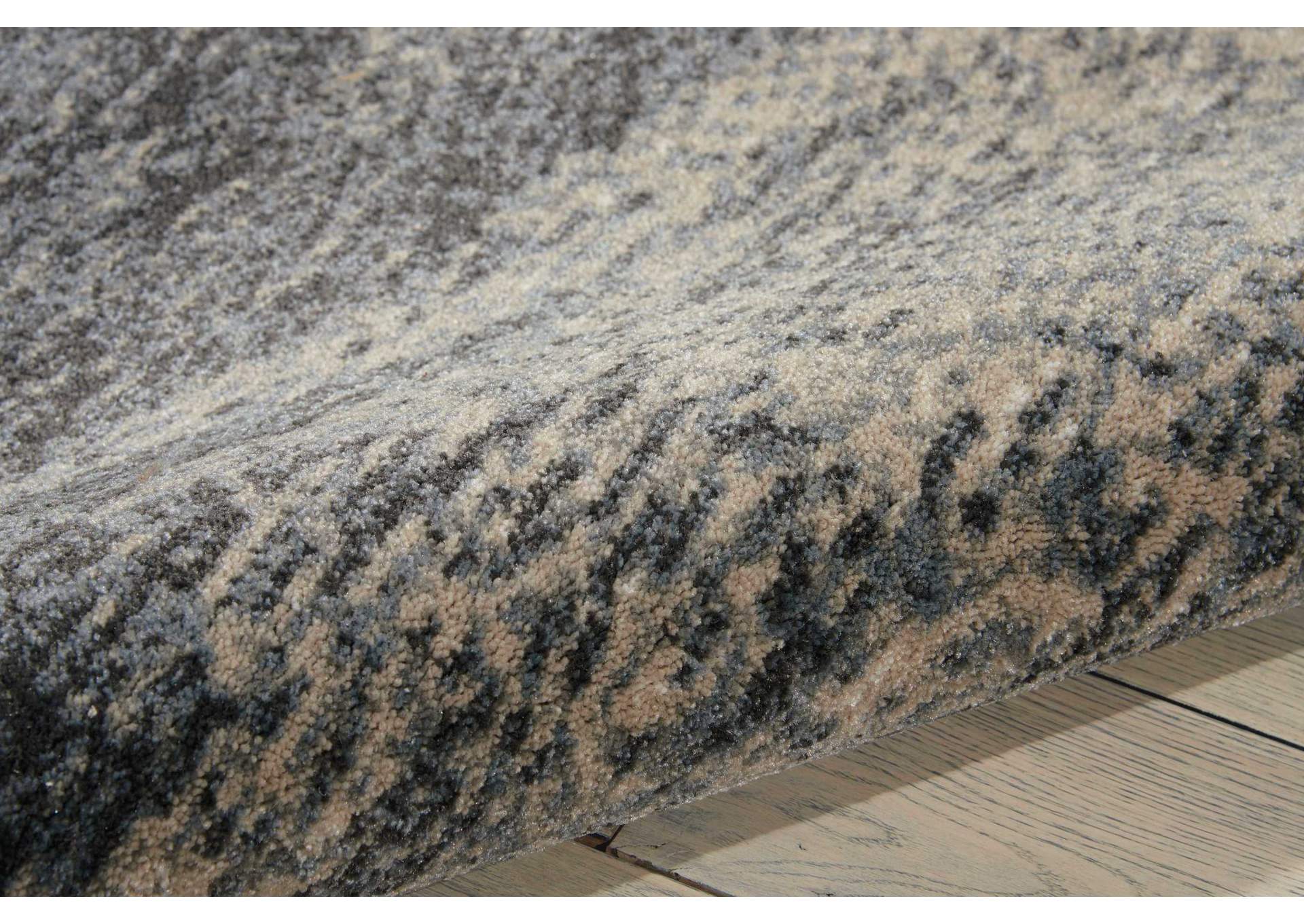 Nourison Maxell MAE06 Grey and Ivory 8'x11' Oversized Stormcloud Rug,Nourison