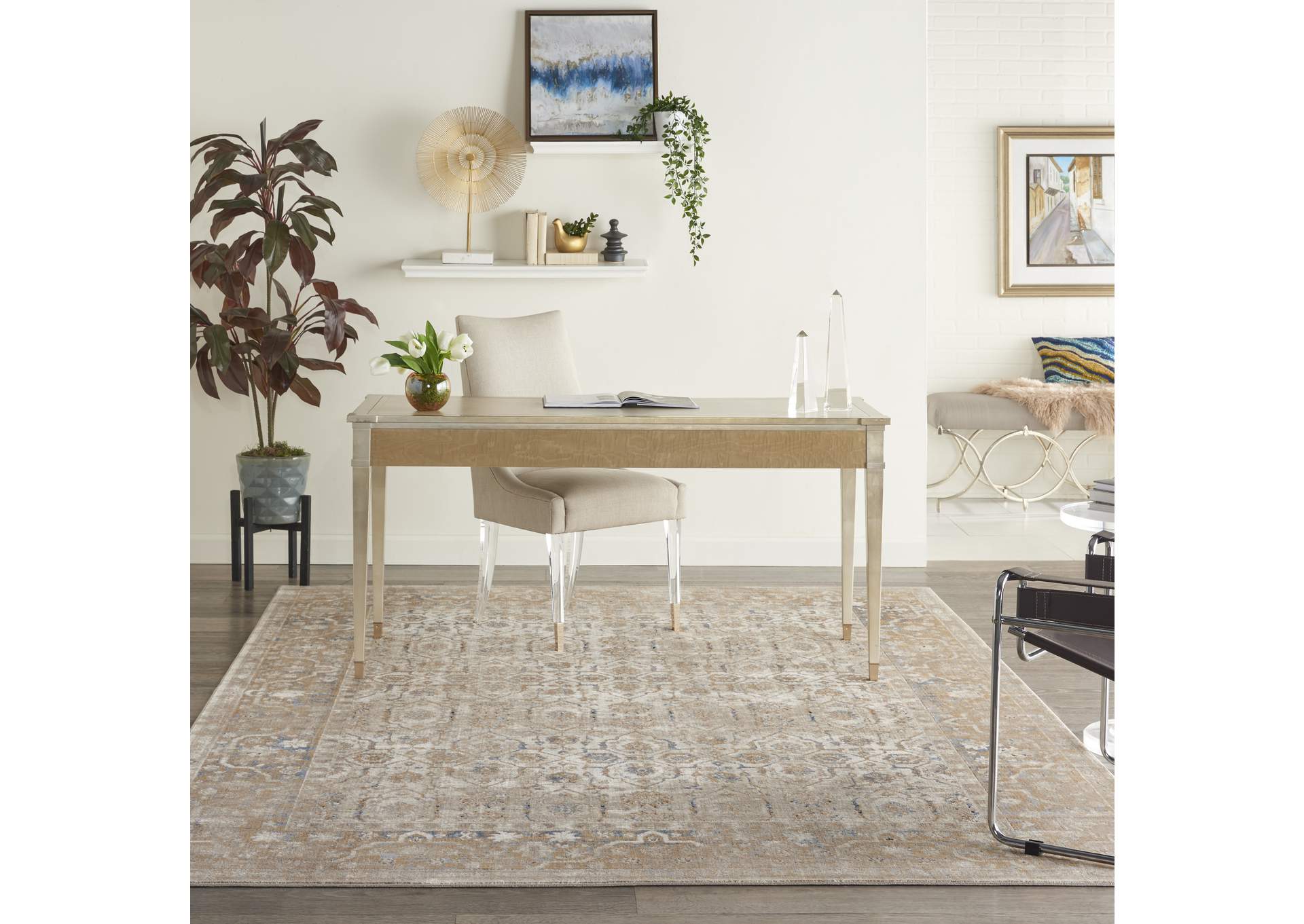 kathy ireland Home Malta MAI04 Beige 9'x12' Rug,Nourison