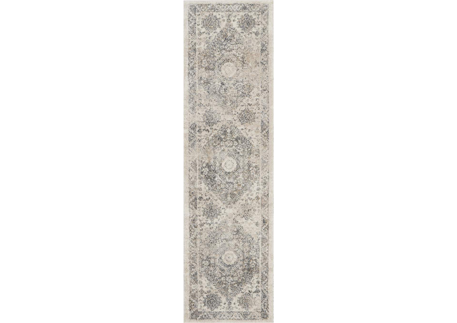 Nourison Fusion FSS11 Grey 8' Runner Plush Shag Hallway Rug,Nourison