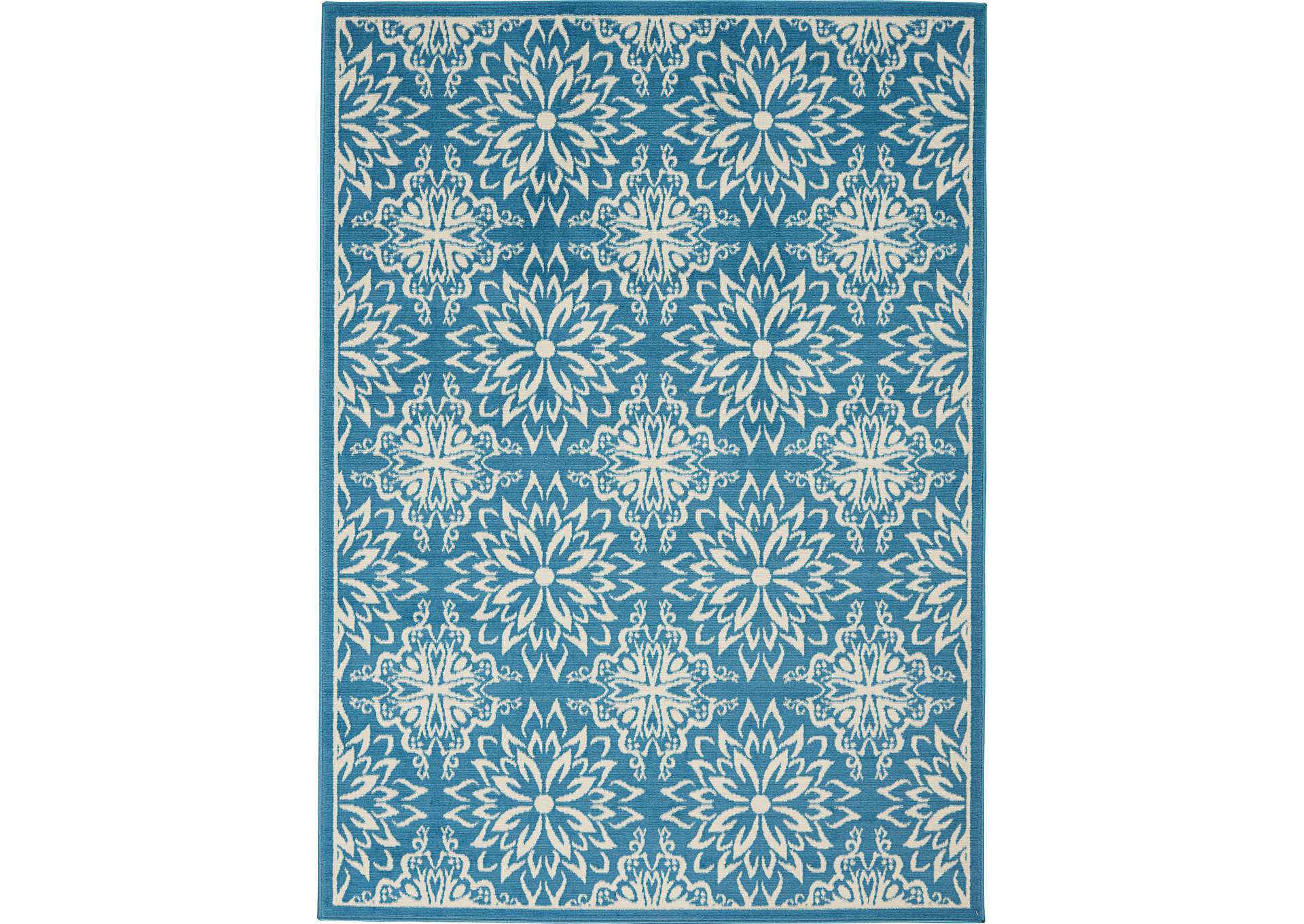 Nourison Jubilant 5' x 7' Ivory Blue Transitional Area Rug,Nourison