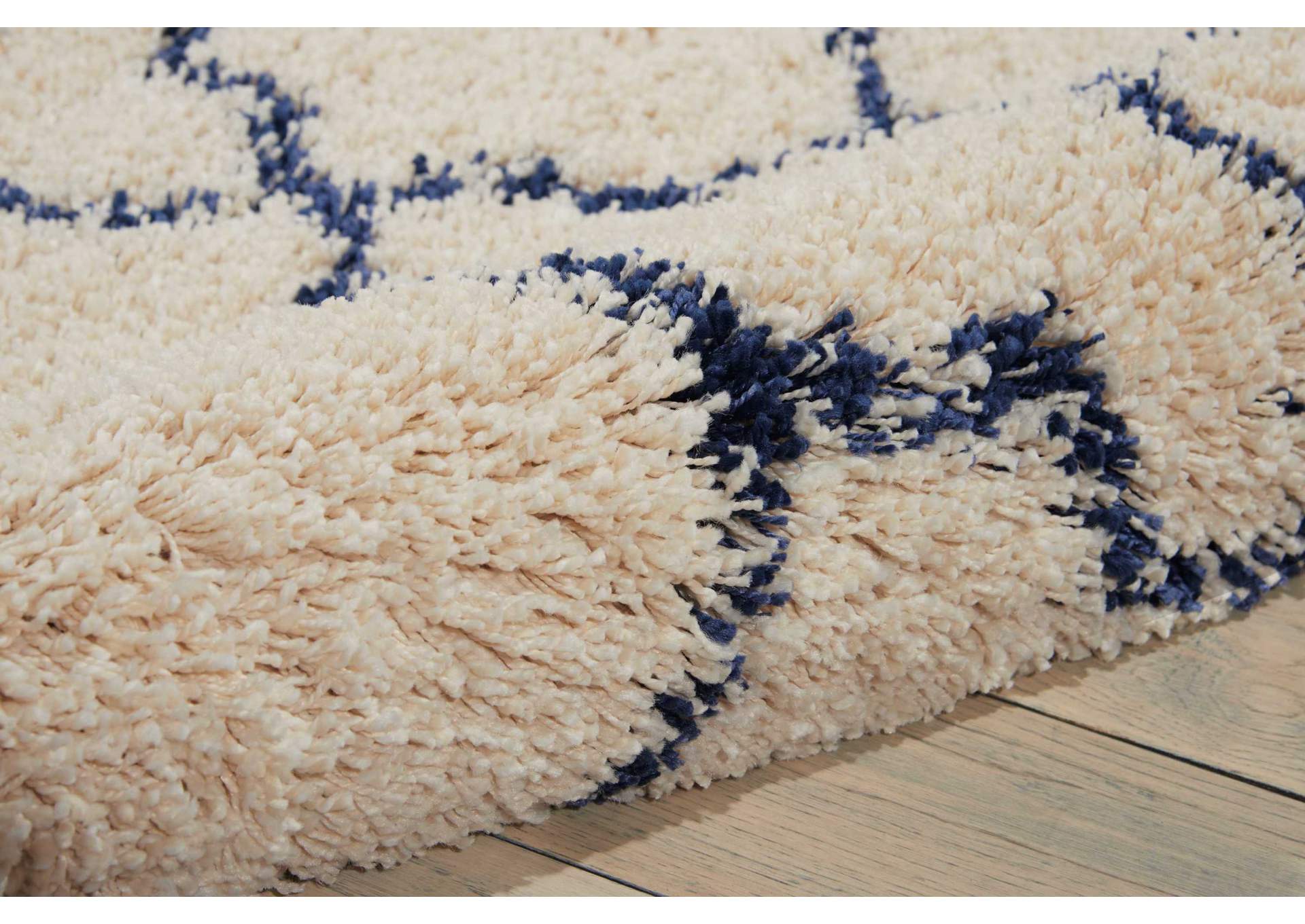 Nourison Amore AMOR2 Blue and Ivory 10' Runner Hallway Rug,Nourison