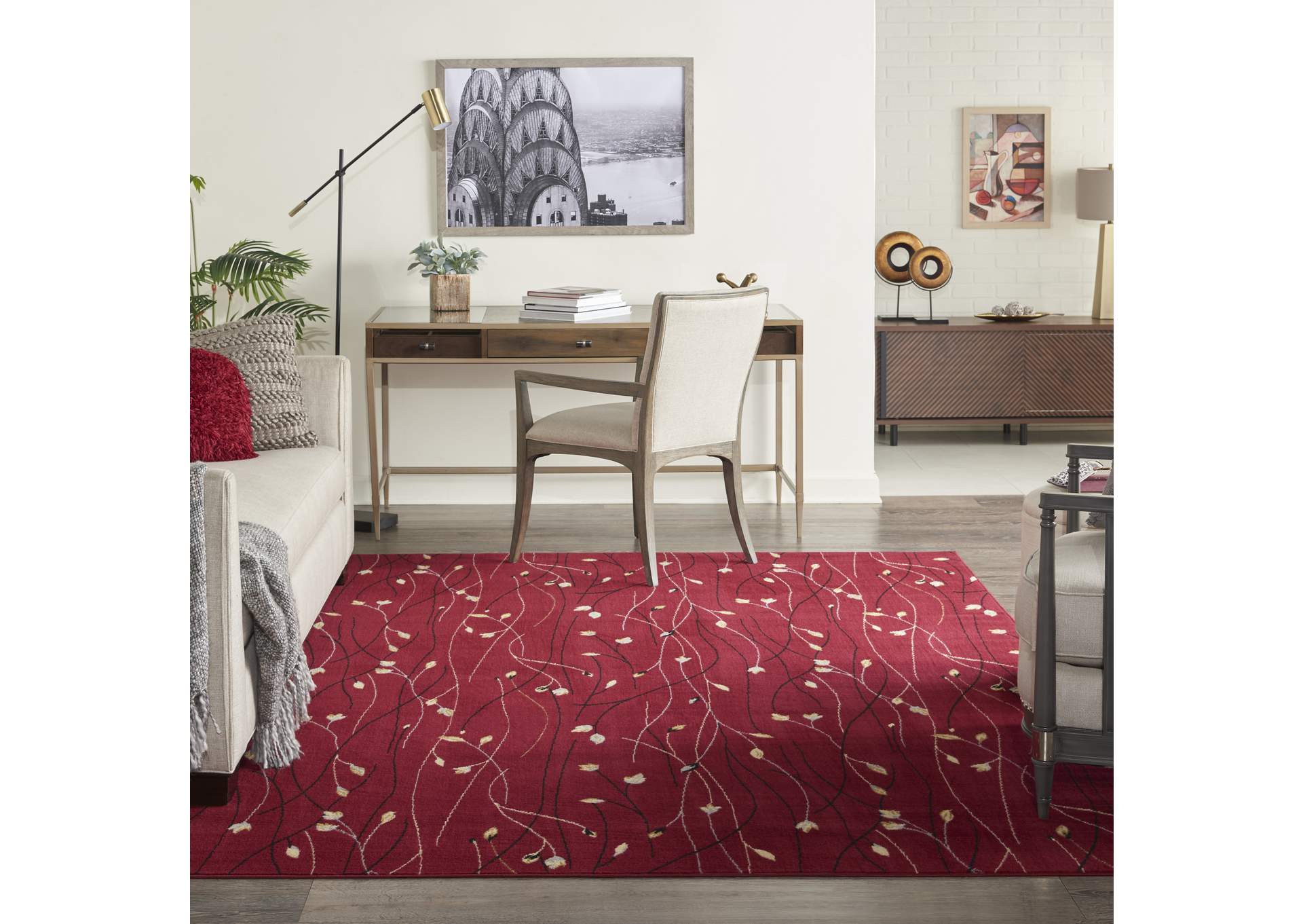 Nourison Grafix GRF15 Red 7'x10' Area Rug,Nourison