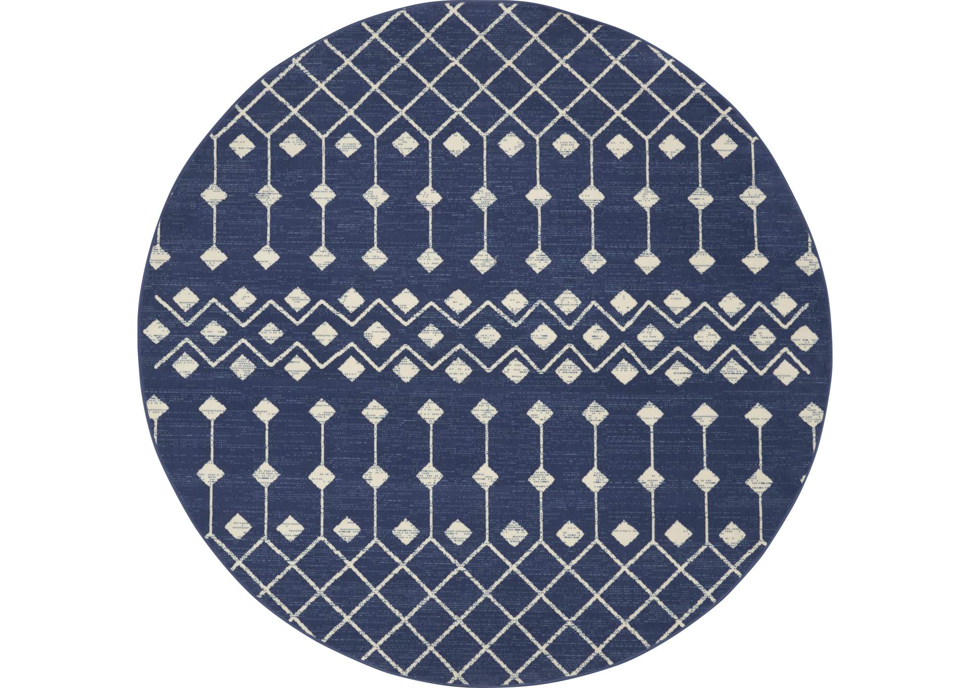 Nourison Grafix 8' Round Navy Area Rug,Nourison