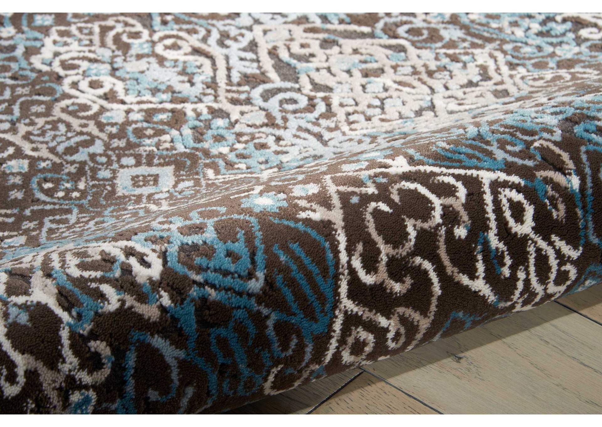 Nourison Karma KRM04 Blue and Brown 8'x11' Oversized Rug,Nourison