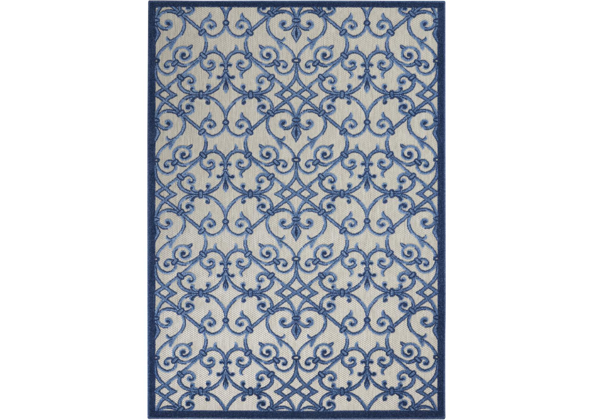 Nourison Aloha 4'x6' Blue Patio Area Rug,Nourison