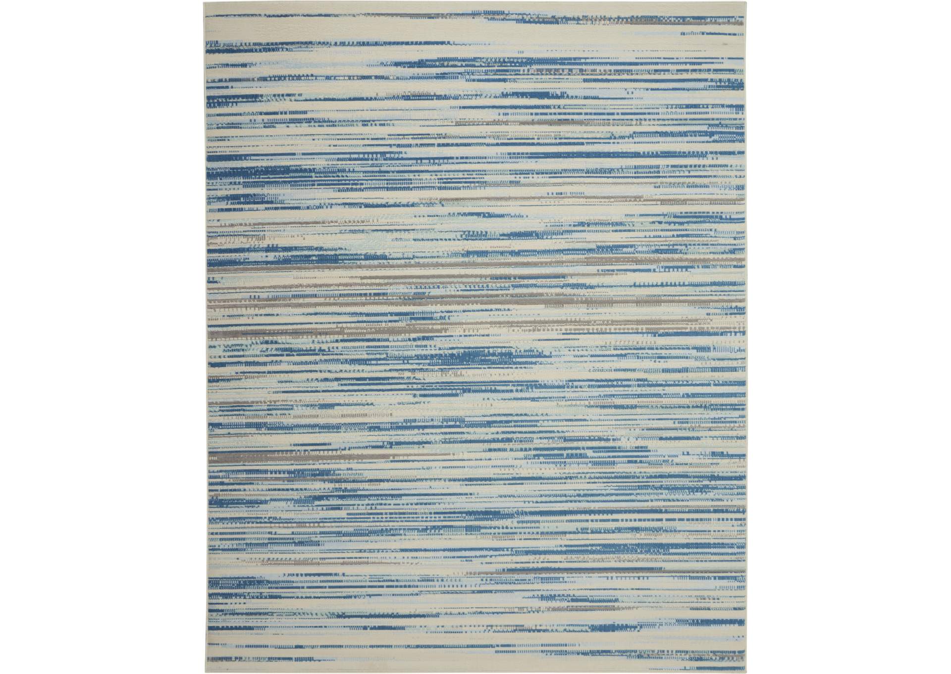 Nourison Jubilant JUB04 Teal Blue and White 8'x10' Large Low-pile Rug,Nourison