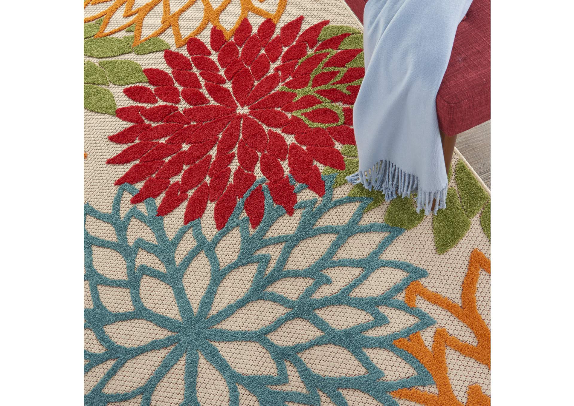 Nourison Aloha ALH05 Green 5'x8' Indoor-outdoor Area Rug,Nourison