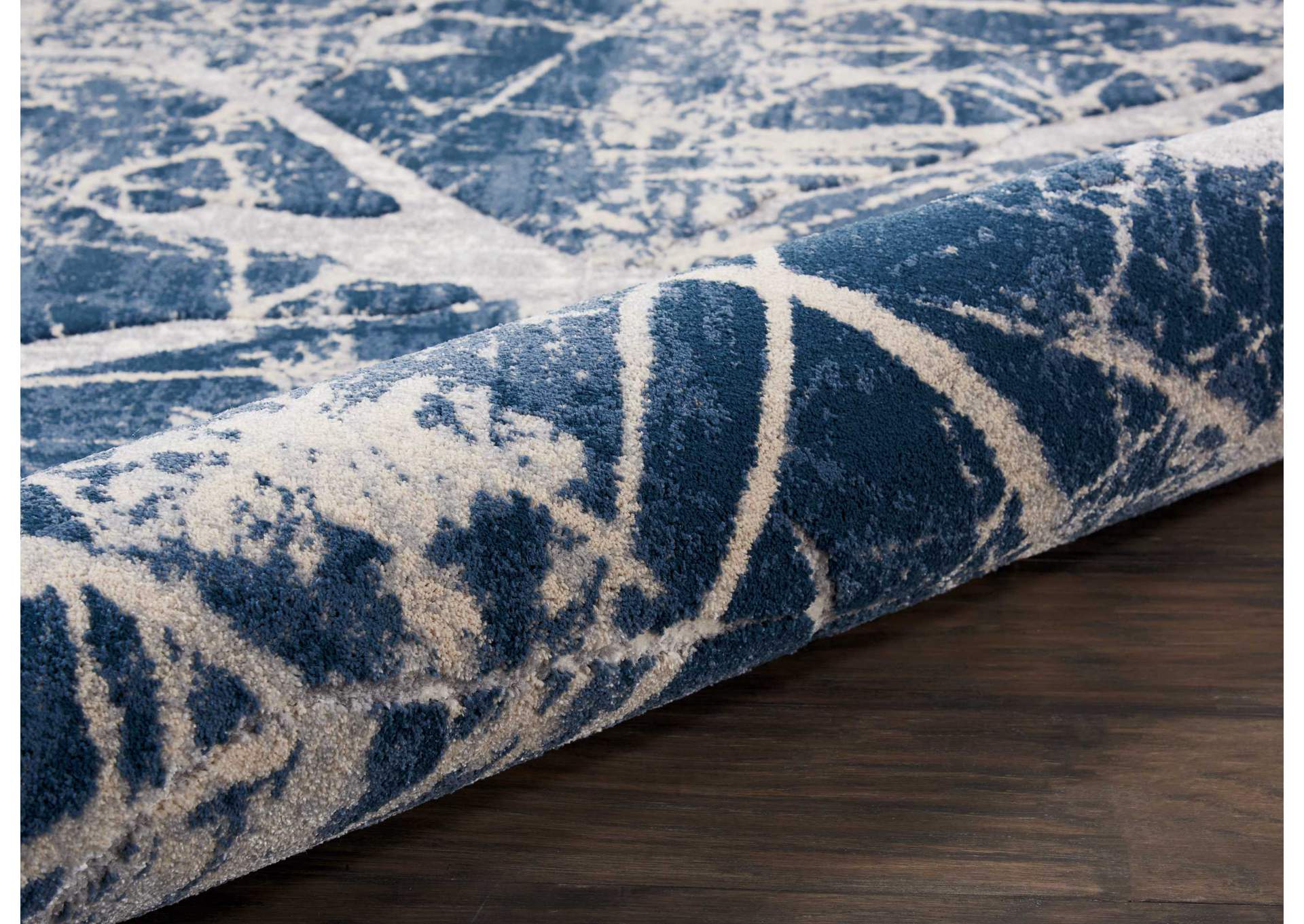 kathy ireland Home Heritage KI356 Beige and Blue 8'x11' Oversized Rug,Nourison