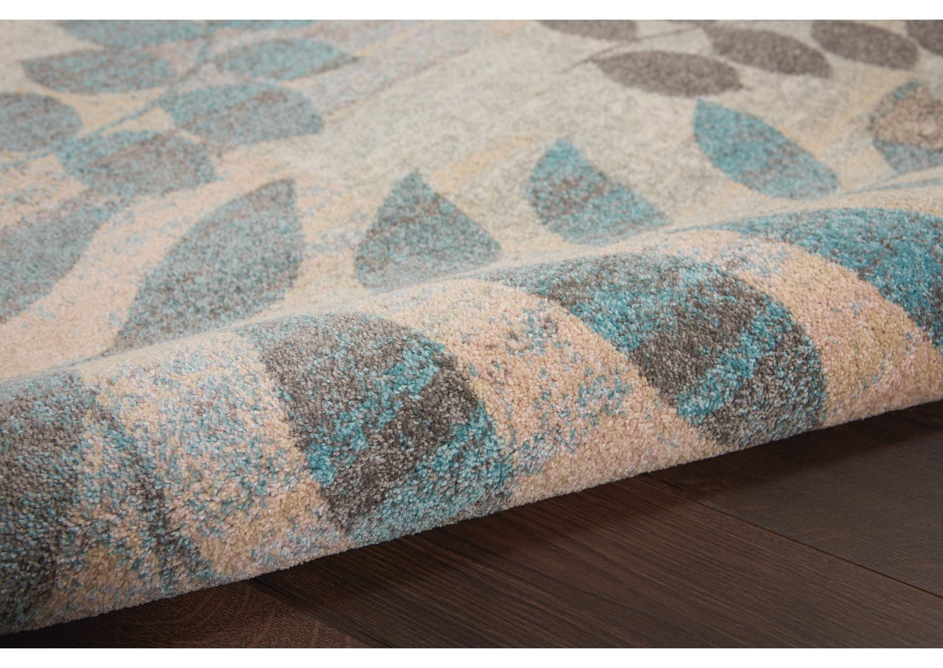 Nourison Tranquil 5' x 7' White and Blue Farmhouse Area Rug,Nourison