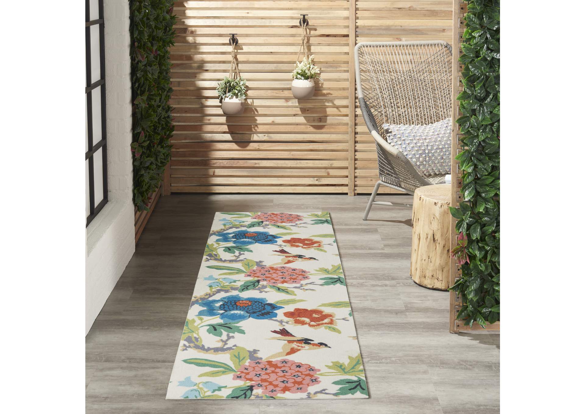 Waverly Wav01/Sun & Shade 8' Runner Area Rug,Nourison