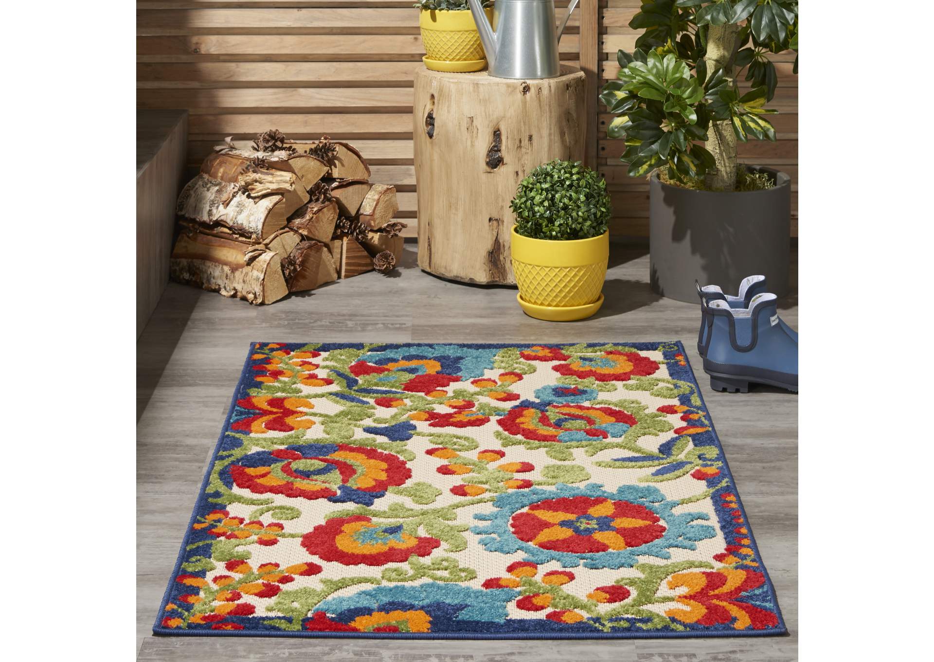 Nourison Aloha ALH17 Multicolor 3'x4' Indoor-outdoor Area Rug,Nourison