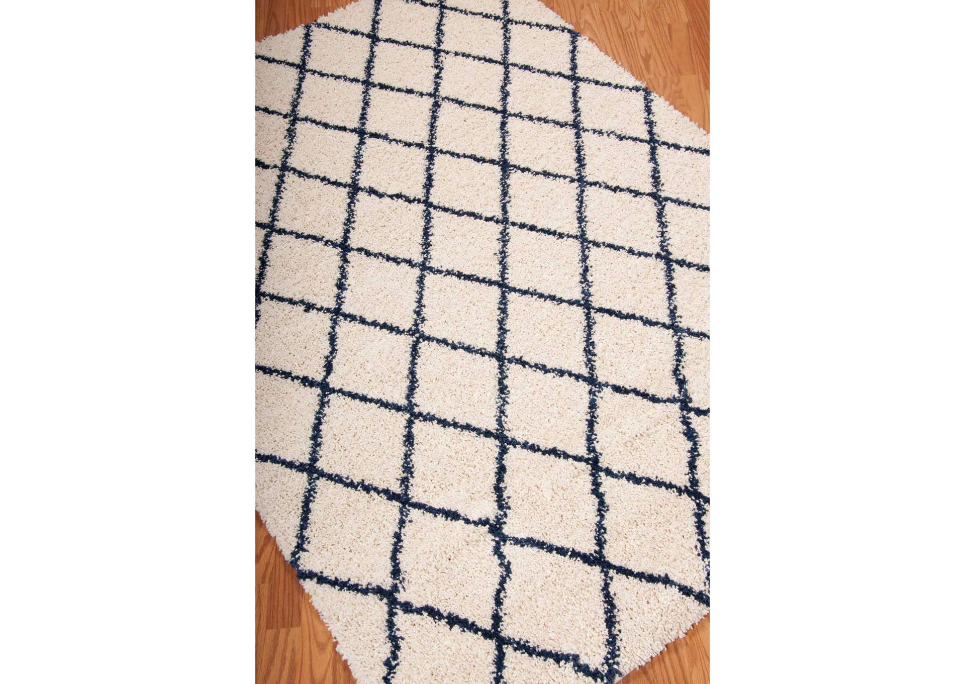 Nourison Brisbane BRI08 Blue and Ivory 8'x10' Rug,Nourison