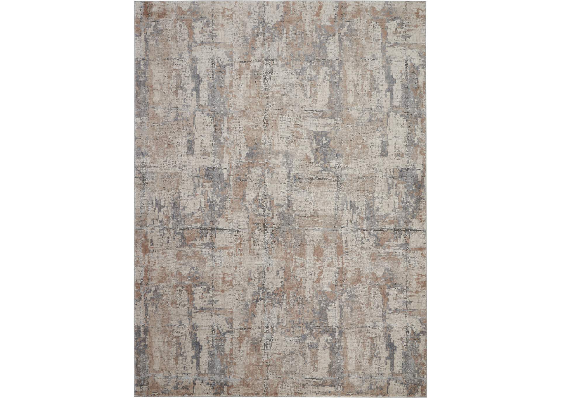 Nourison Rustic Textures RUS06 Beige and Grey 8'x11' Oversized Rug,Nourison