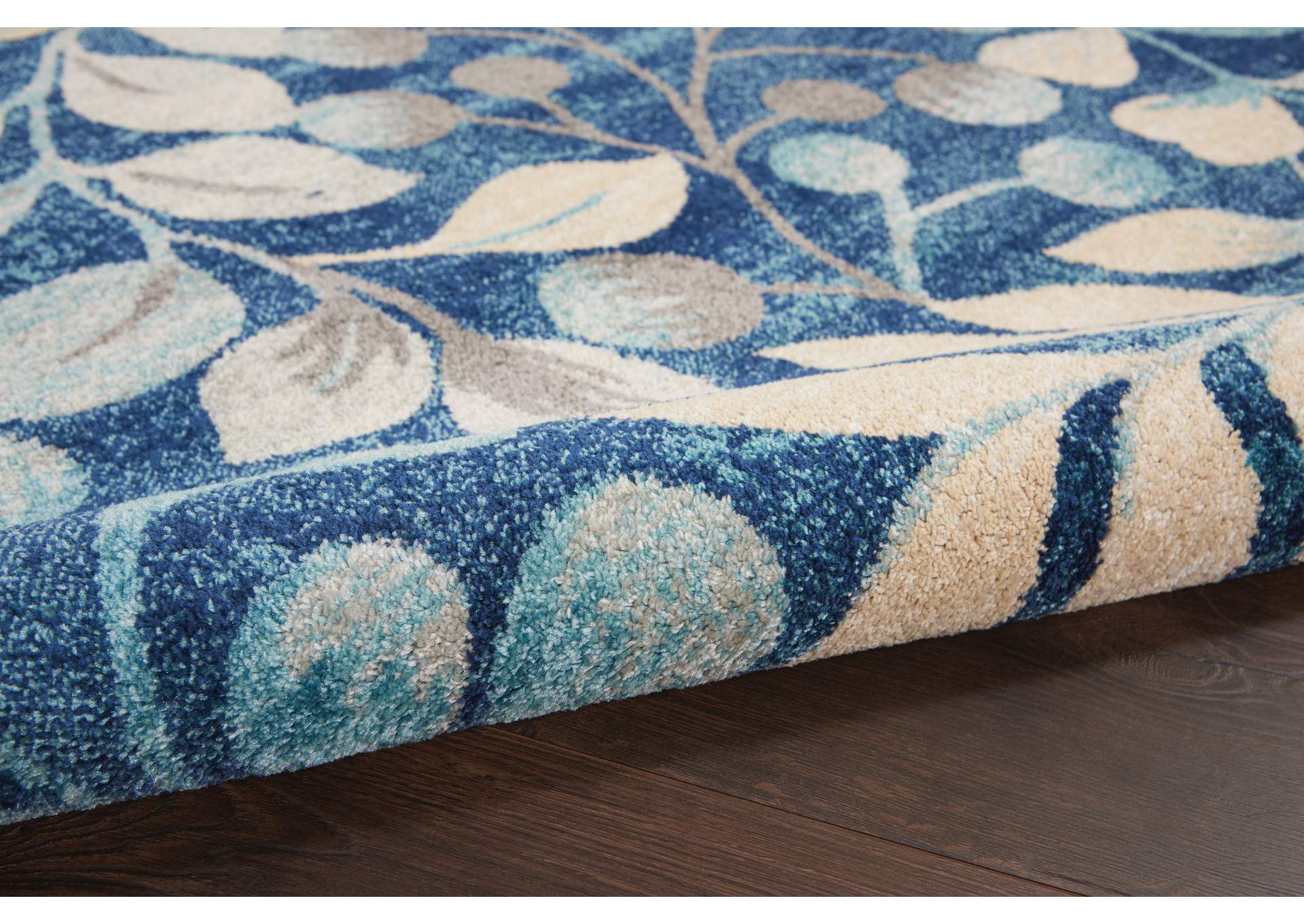 Nourison Tranquil TRA03 Navy Blue 6'x9' Botanical Area Rug,Nourison