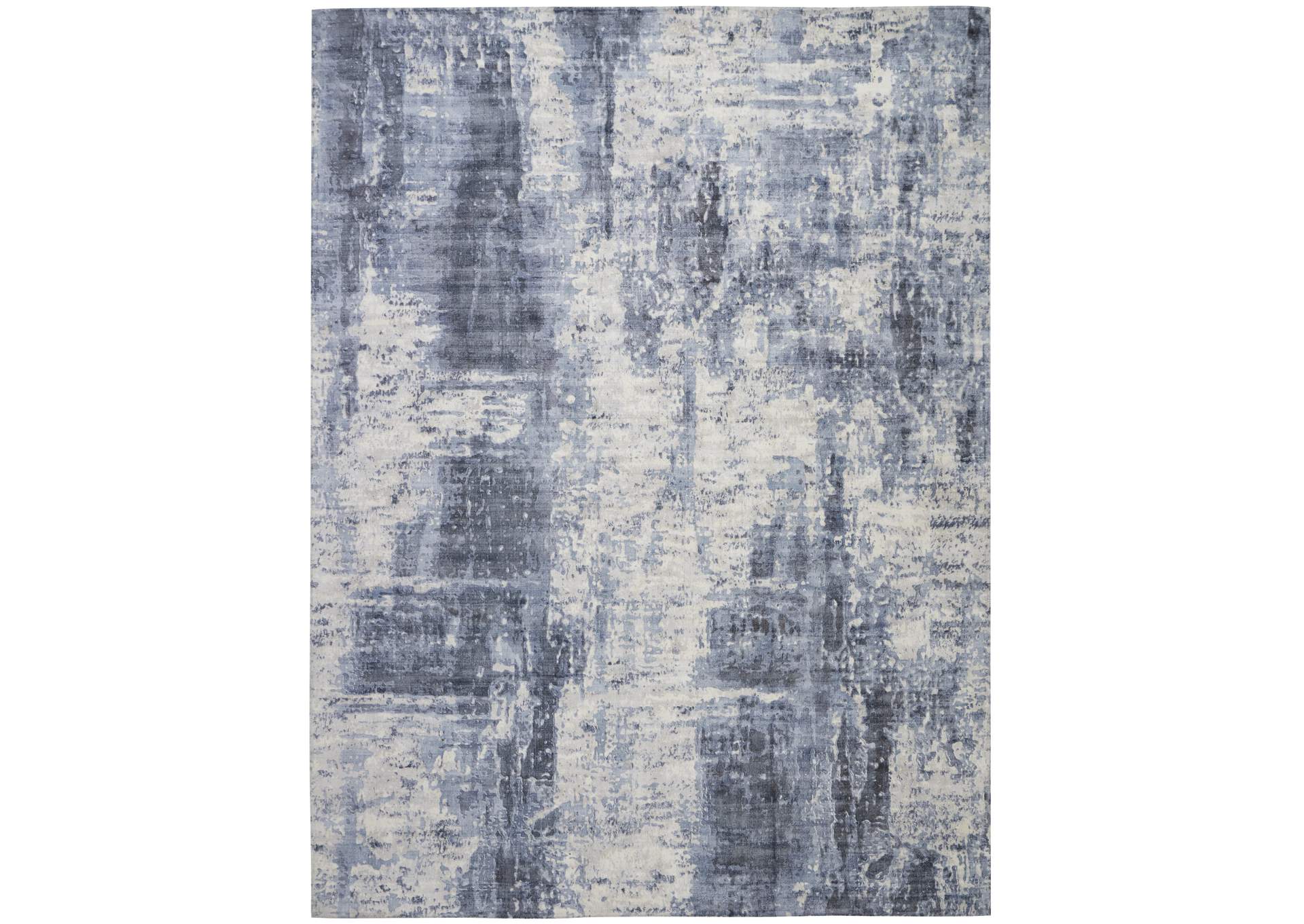 kathy ireland Home Safari Dreams KI372 Slate Blue and White 9'x12' Oversized Rug,Nourison