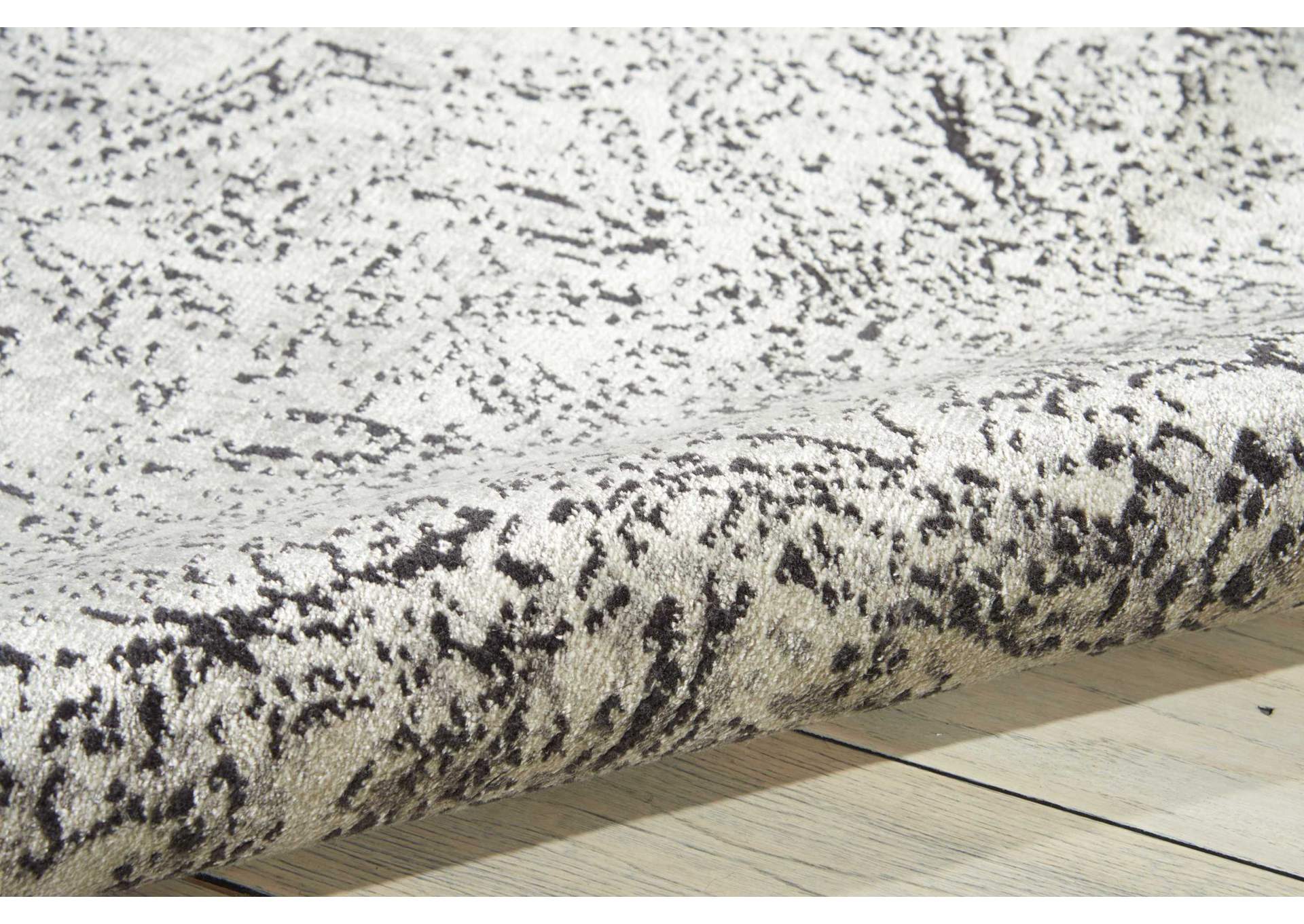 Nourison Luminance LUM11 Black and White 8' Runner Hallway Rug,Nourison