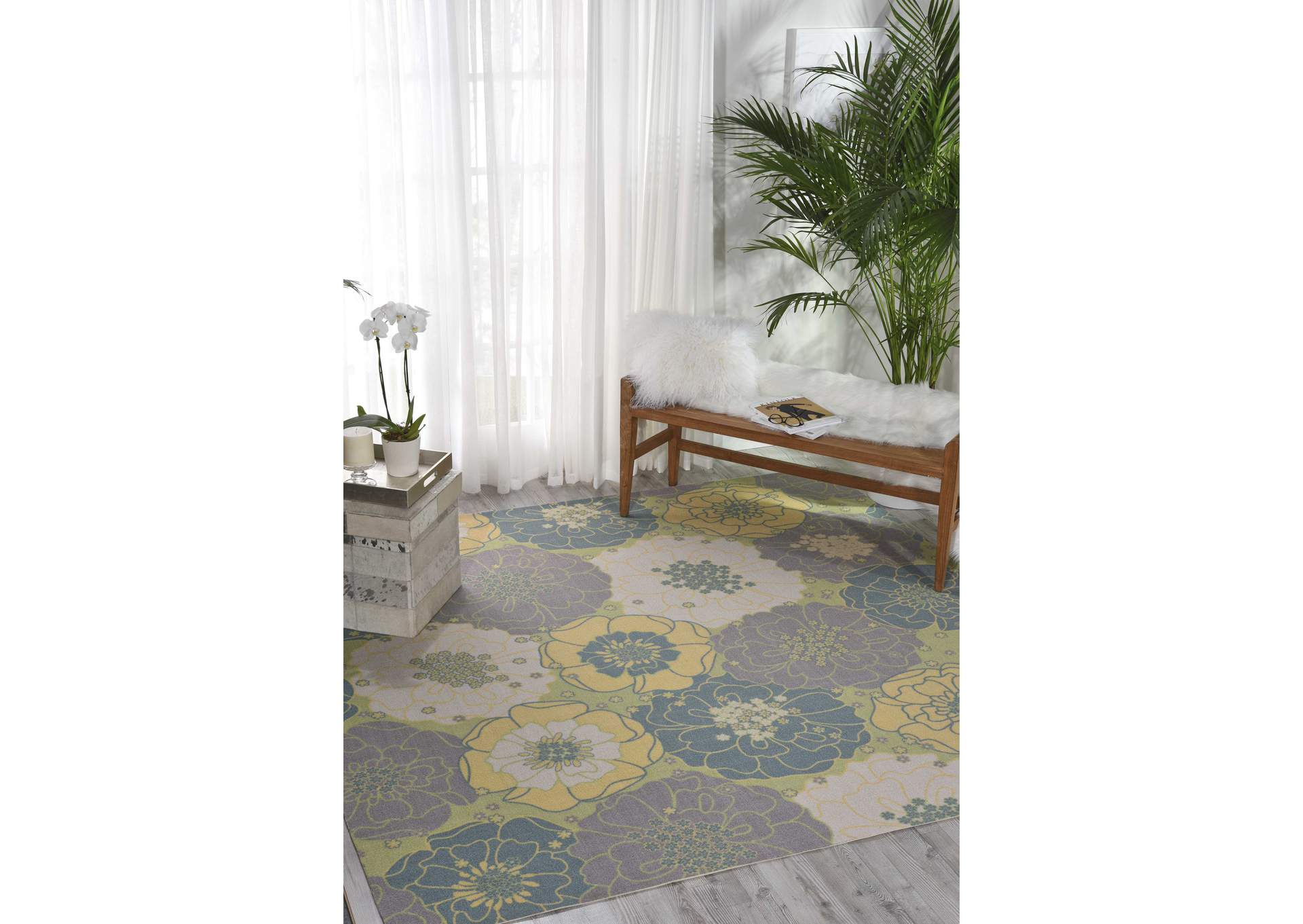 Nourison Home & Garden RS021 Green 8' Square Rug,Nourison