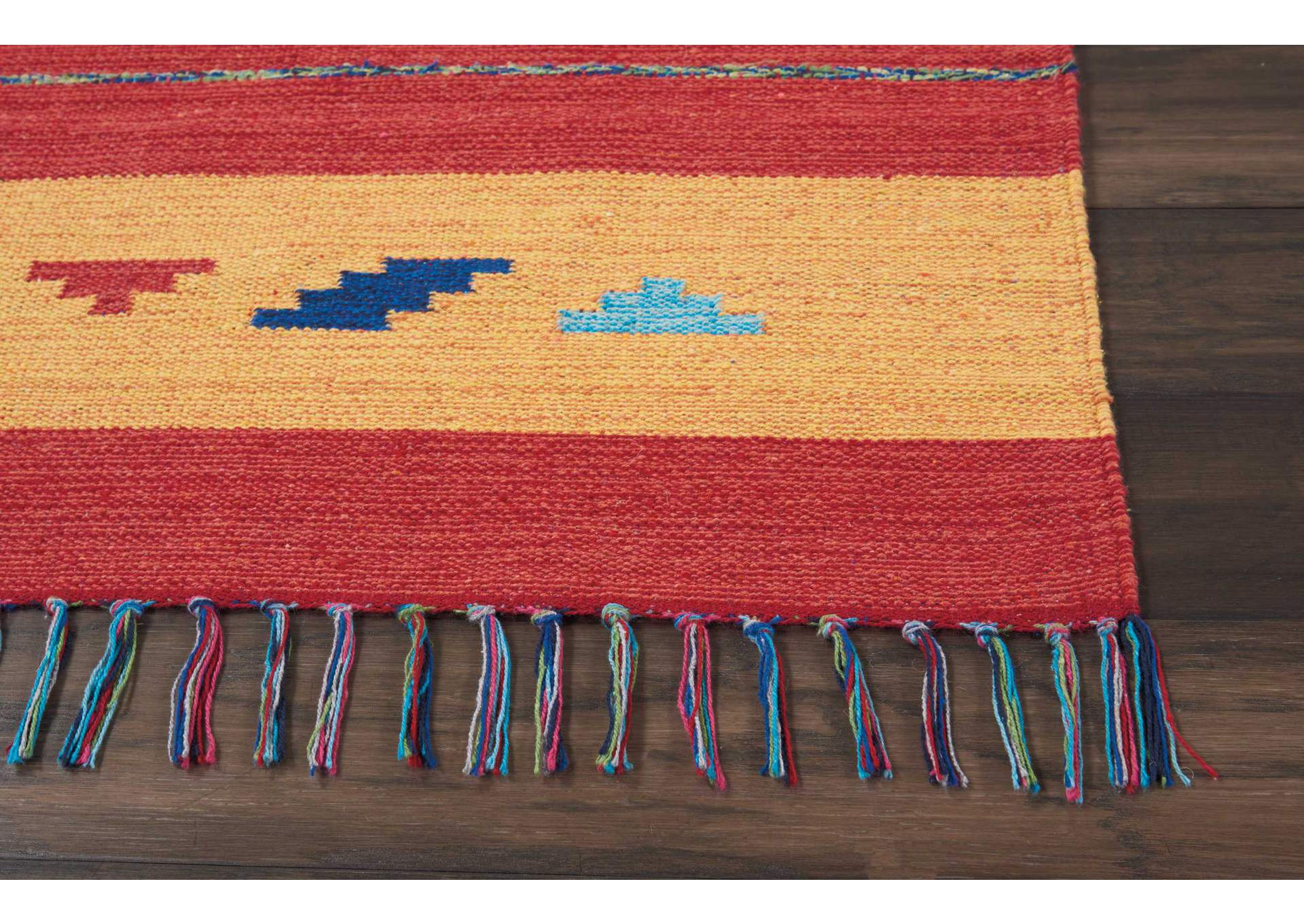 Nourison Baja BAJ02 Orange 8'x10' Large Flat Weave Rug,Nourison