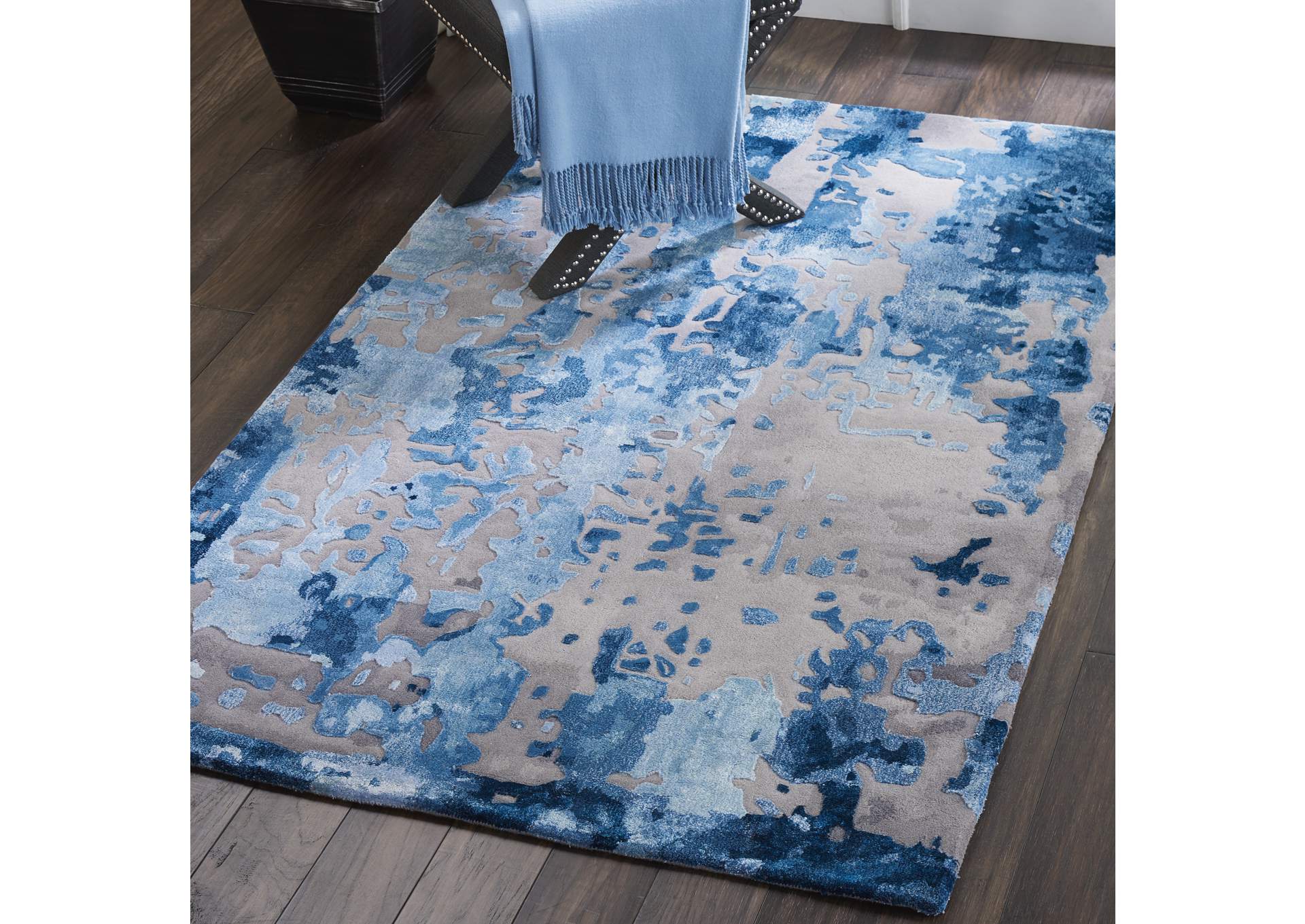 Nourison Prismatic 4'x6' Blue Grey Area Rug,Nourison
