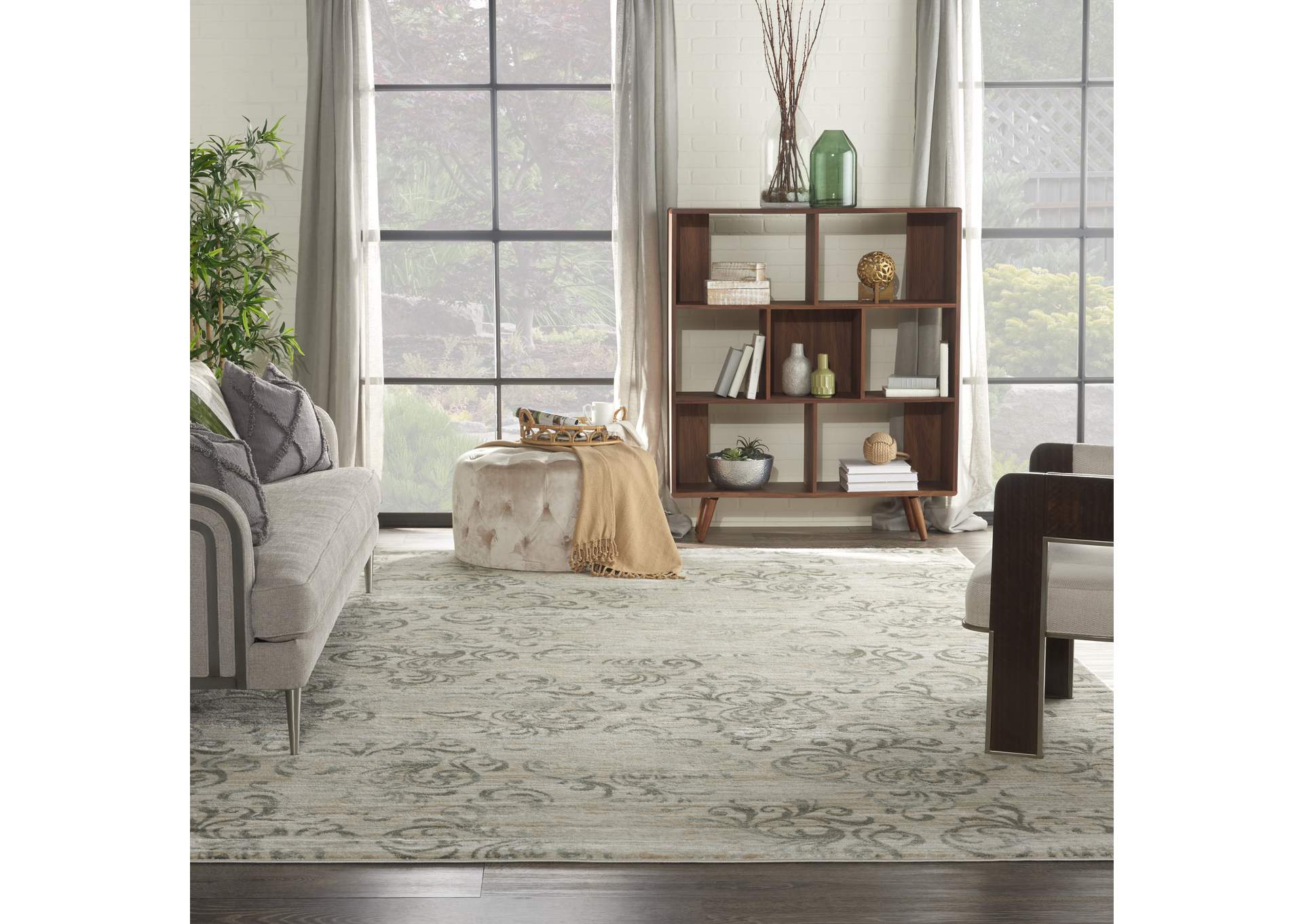 Nourison Euphoria EUP01 White and Beige 9'x12' Oversized Rug,Nourison