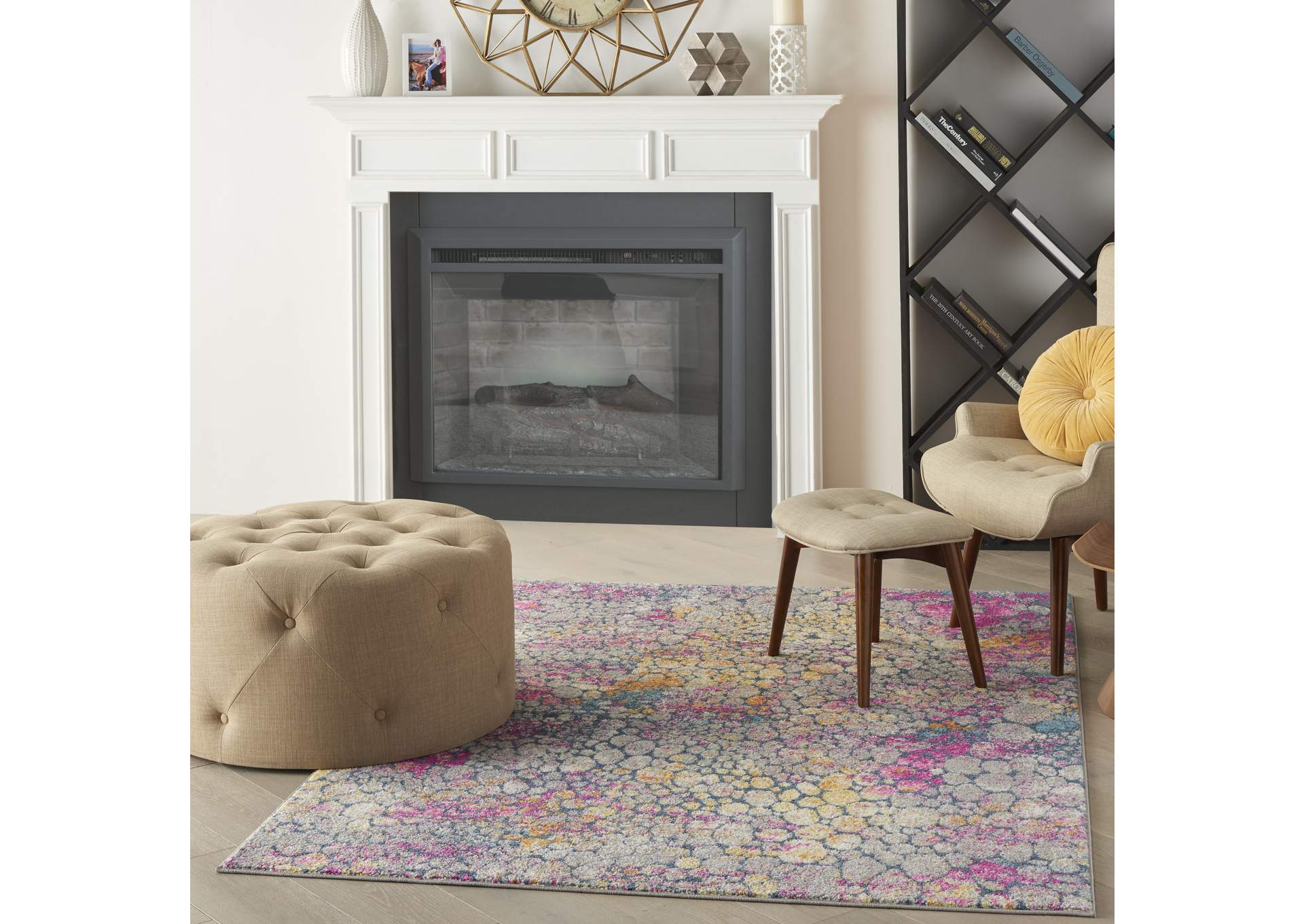 Nourison Passion 5'x7' Yellow Multicolor Area Rug,Nourison