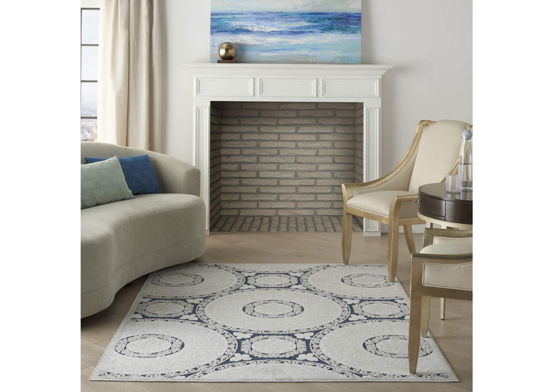 Nourison Key Largo 5'x7' Blue Area Rug,Nourison