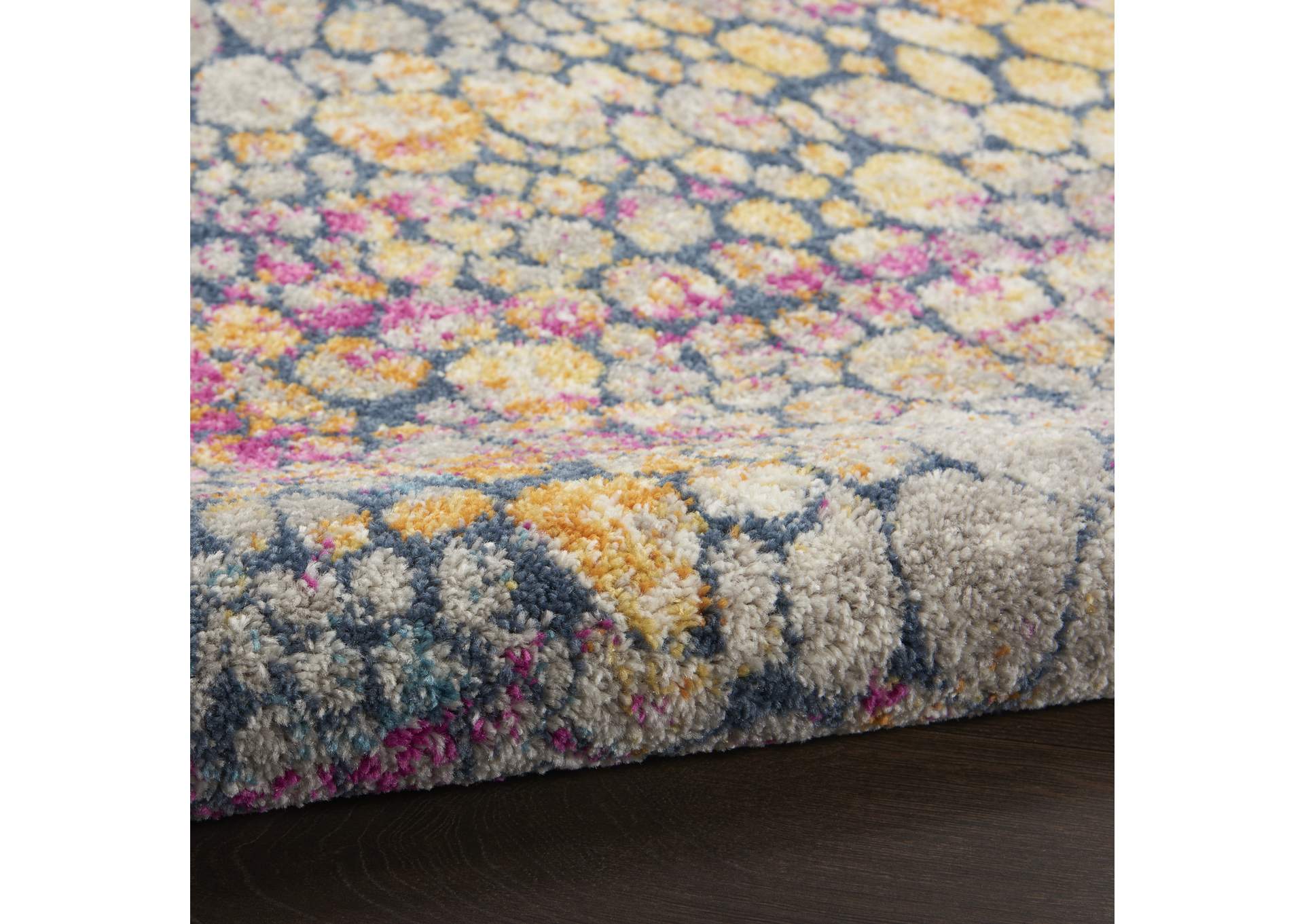 Nourison Passion 4' Round Yellow Multicolor Area Rug,Nourison