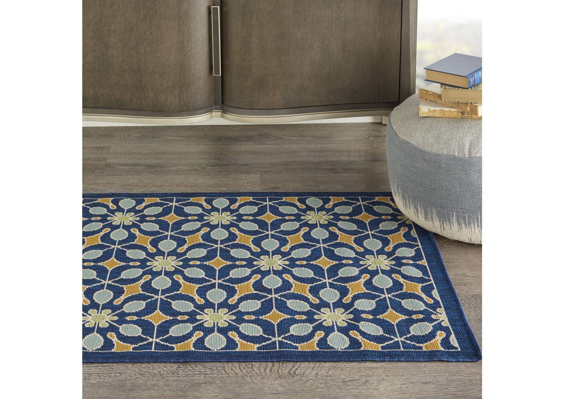 Nourison Caribbean CRB07 Navy Blue 3'x4' Area Rug,Nourison